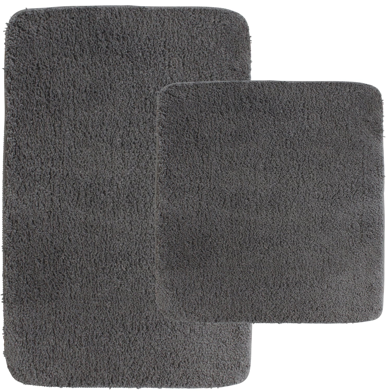 NYVI Badematte NYVISpa Lasalle  - Badezimmerteppich - Rutschfest, Saugf&auml;hig, Schnell Trocknend, Fu&szlig;bodenheizung geeignet, Waschbar, Weich Farbe:Grau;Gr&ouml;&szlig;e:Set 45x50 + 50x80 cm - Bild 1