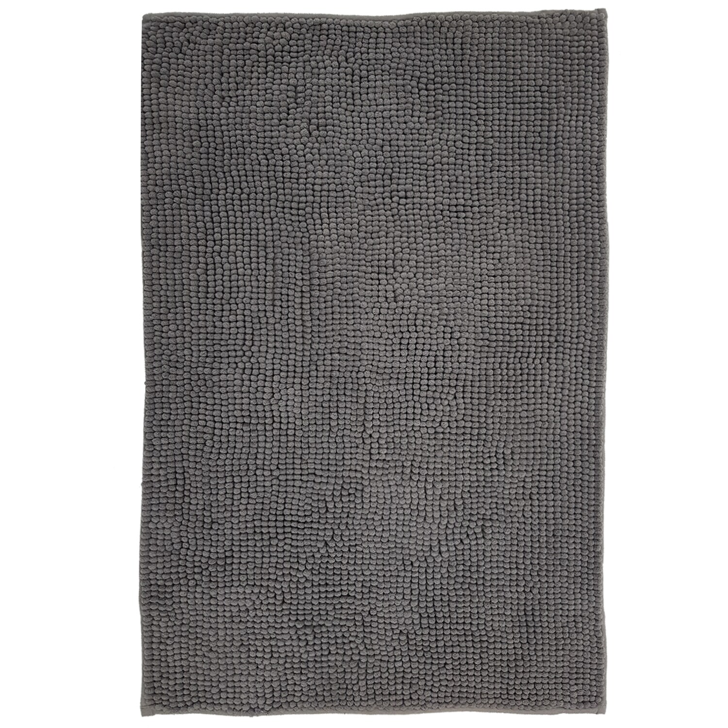 NYVI Badematte NYVISpa Chenille Rechteckig - Badezimmerteppich - Rutschfest, Saugf&auml;hig, Schnell Trocknend, Fu&szlig;bodenheizung geeignet, Waschbar, Weich Farbe:Grau;Gr&ouml;&szlig;e:Badematte 50x80 cm - Bild 1