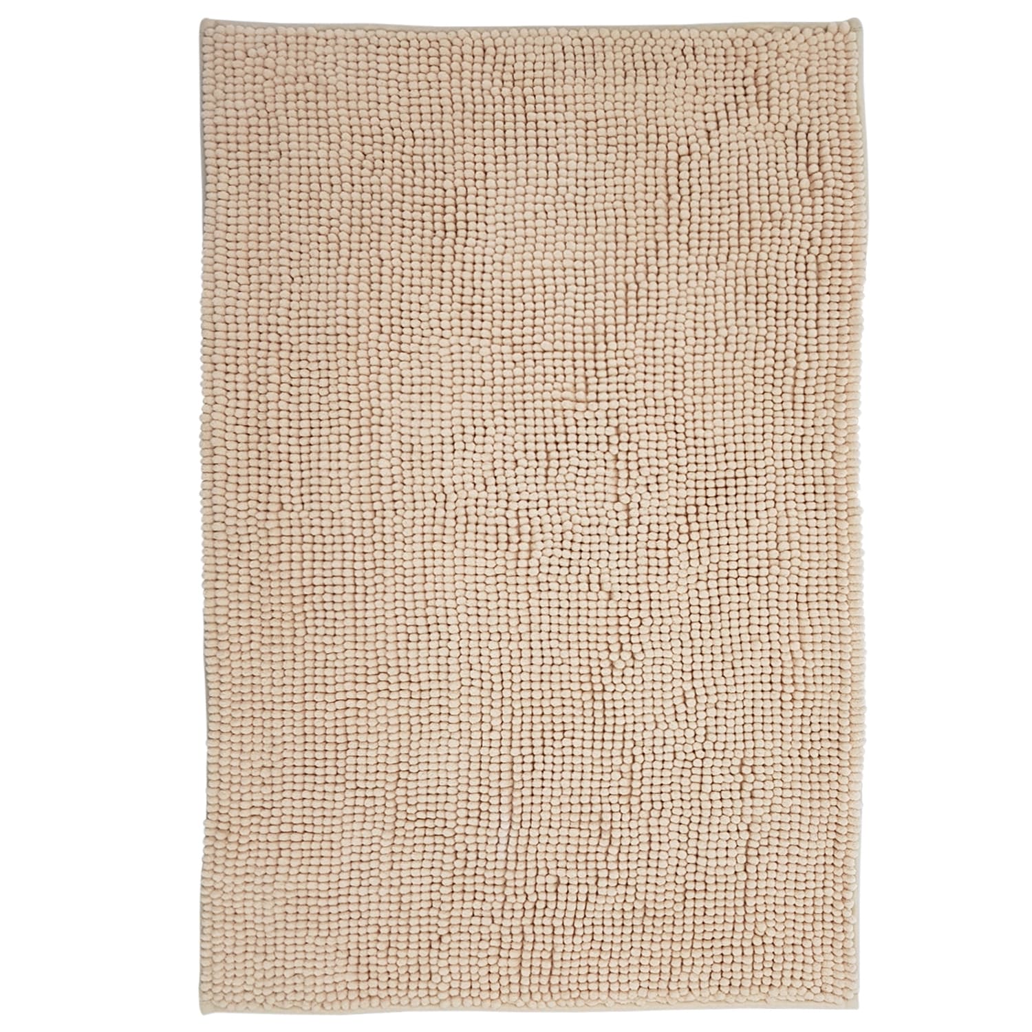 NYVI Badematte NYVISpa Chenille Rechteckig - Badezimmerteppich - Rutschfest, Saugf&auml;hig, Schnell Trocknend, Fu&szlig;bodenheizung geeignet, Waschbar, Weich Farbe:Beige;Gr&ouml;&szlig;e:Badematte 70x120 cm - Bild 1