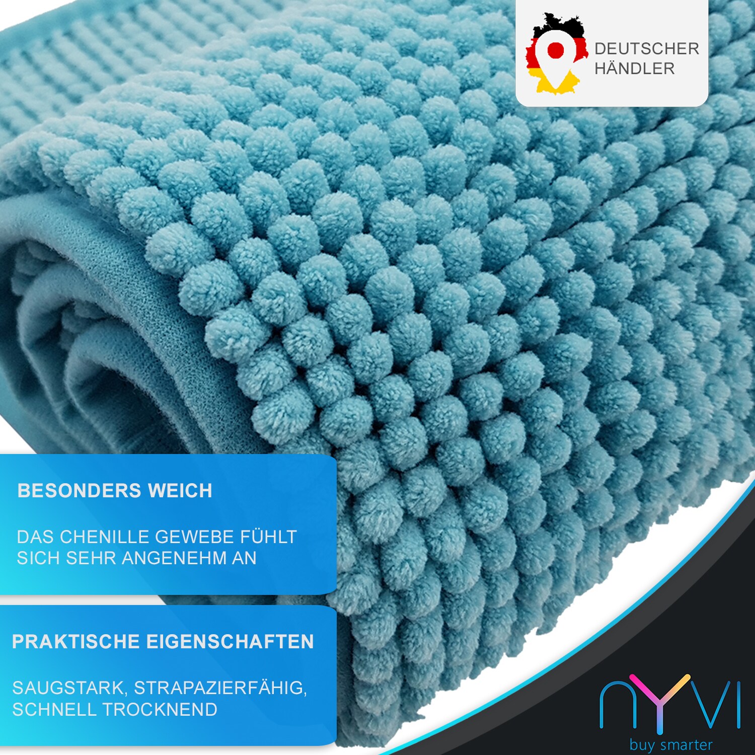 NYVI Badematte NYVISpa Chenille - Badezimmerteppich