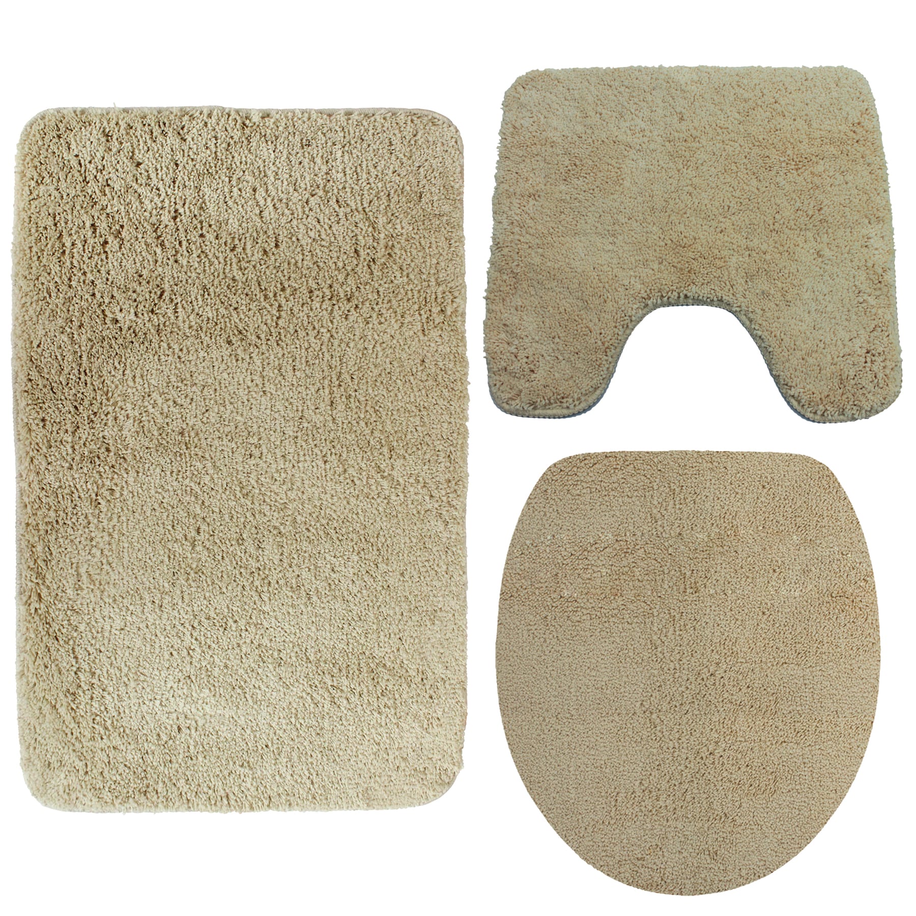 NYVI Badematte NYVISpa Lasalle  - Badezimmerteppich - Rutschfest, Saugf&auml;hig, Schnell Trocknend, Fu&szlig;bodenheizung geeignet, Waschbar, Weich Farbe:Beige;Gr&ouml;&szlig;e:Set 3-teilig - Bild 1