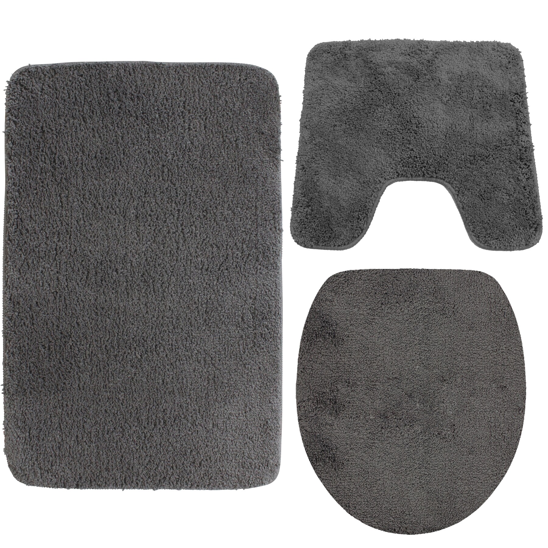 NYVI Badematte NYVISpa Lasalle  - Badezimmerteppich - Rutschfest, Saugf&auml;hig, Schnell Trocknend, Fu&szlig;bodenheizung geeignet, Waschbar, Weich Farbe:Grau;Gr&ouml;&szlig;e:Set 3-teilig - Bild 1