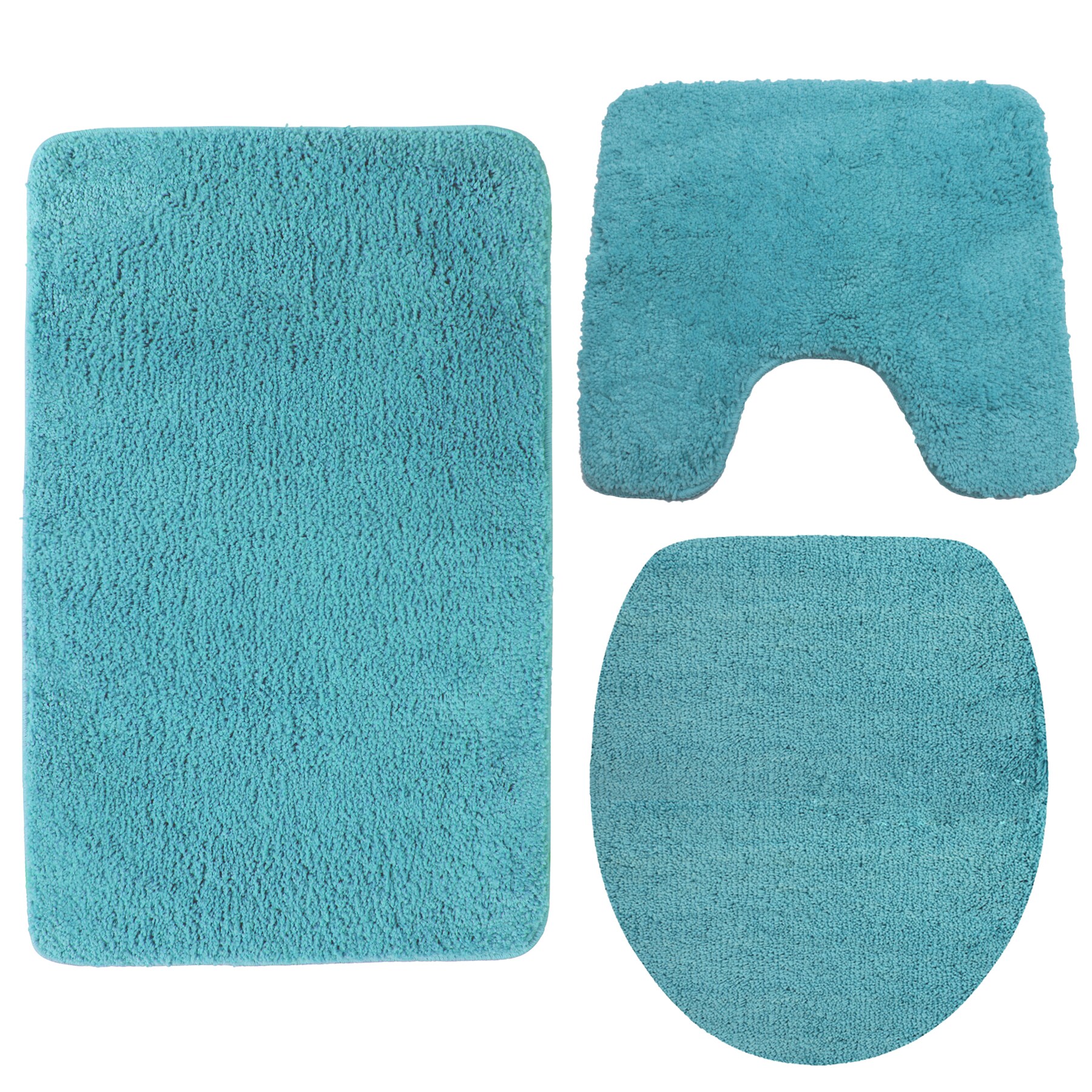 NYVI Badematte NYVISpa Lasalle  - Badezimmerteppich - Rutschfest, Saugf&auml;hig, Schnell Trocknend, Fu&szlig;bodenheizung geeignet, Waschbar, Weich Farbe:Aqua;Gr&ouml;&szlig;e:Set 3-teilig - Bild 1