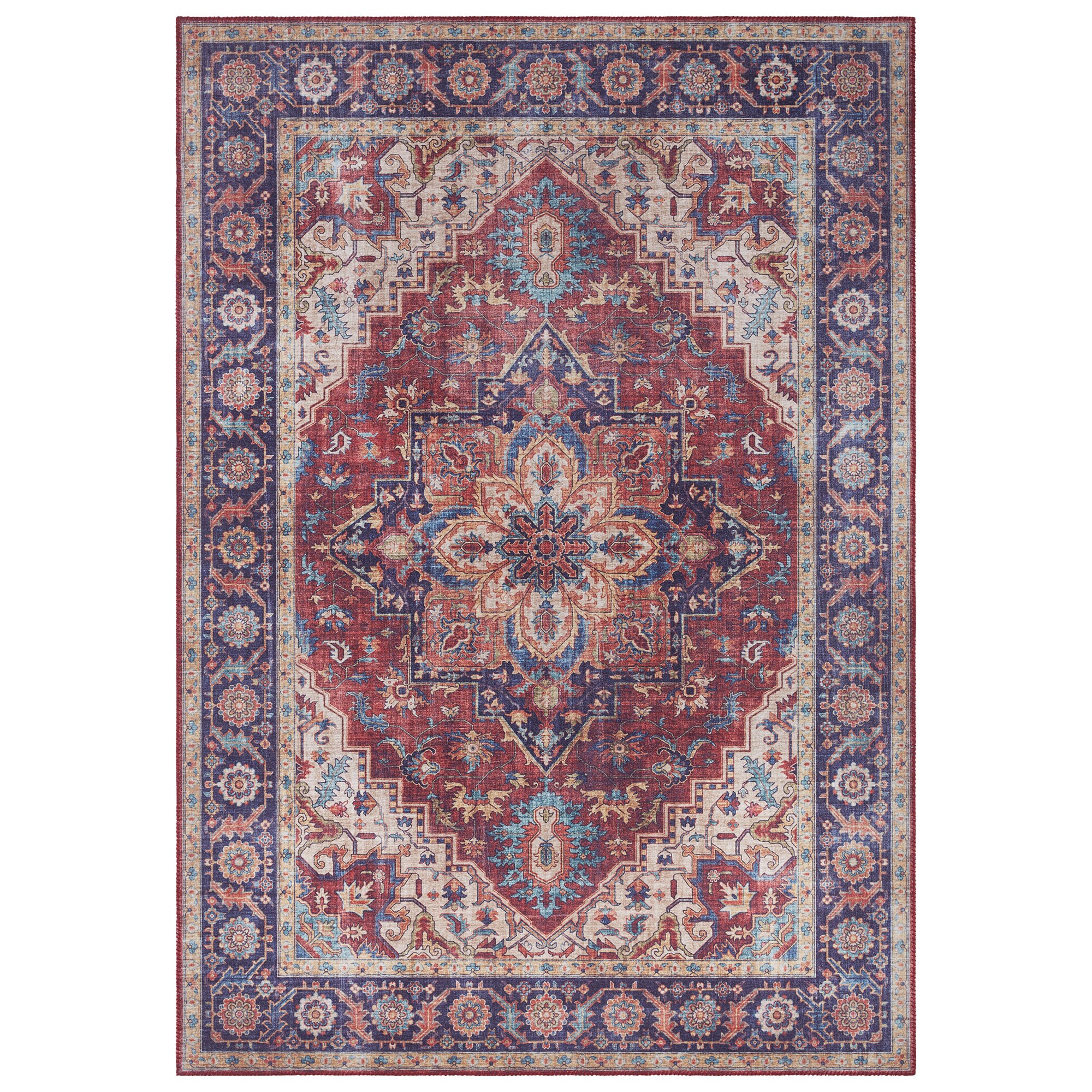 NYVI Teppich Asmar - Pflegeleicht, Langlebig, f&uuml;r Innenr&auml;ume Gr&ouml;&szlig;e:120x160 cm;Farbe:Pflaumenrot Anthea - Bild 1