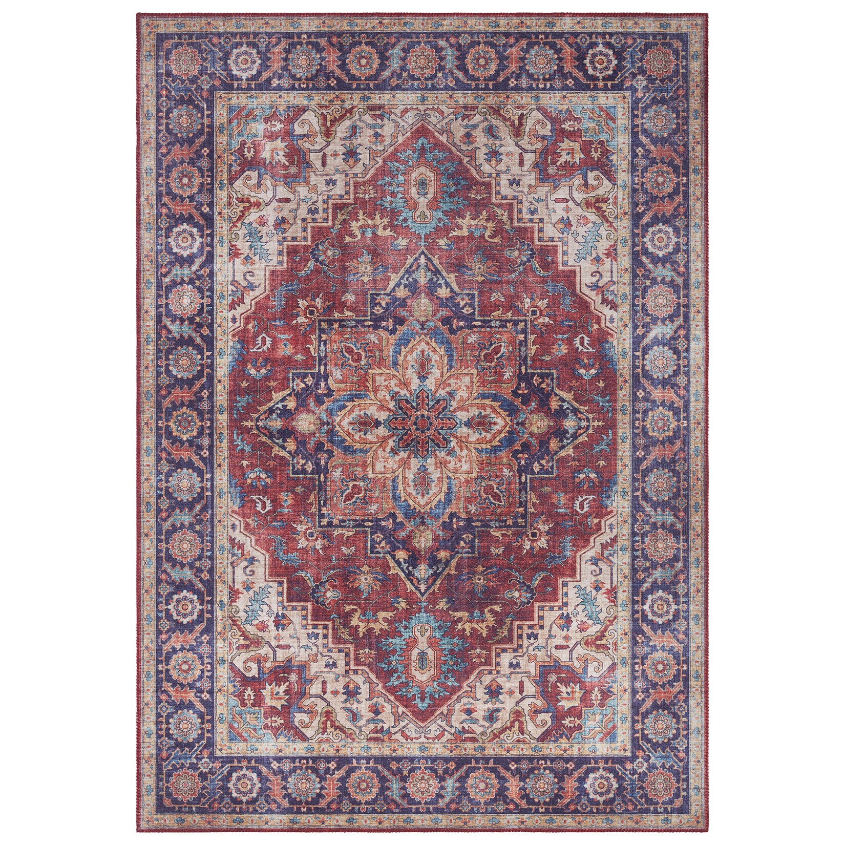 NYVI Teppich Asmar – Pflegeleicht, Langlebig, für Innenräume Größe:80×150 cm;Farbe:Pflaumenrot Anthea | 04255636644494