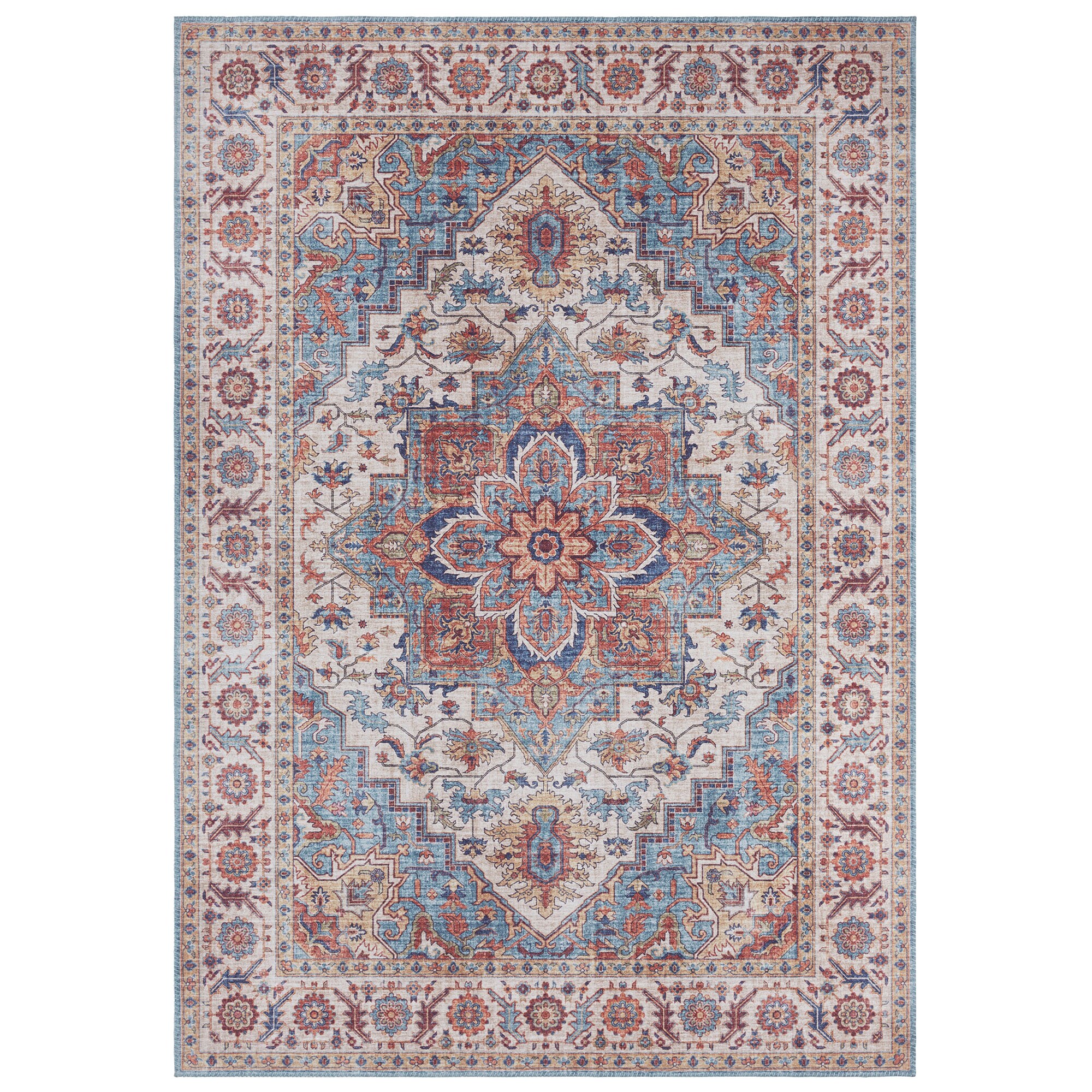 NYVI Teppich Asmar - Pflegeleicht, Langlebig, f&uuml;r Innenr&auml;ume Gr&ouml;&szlig;e:200x290 cm;Farbe:Cyanblau Anthea - Bild 1