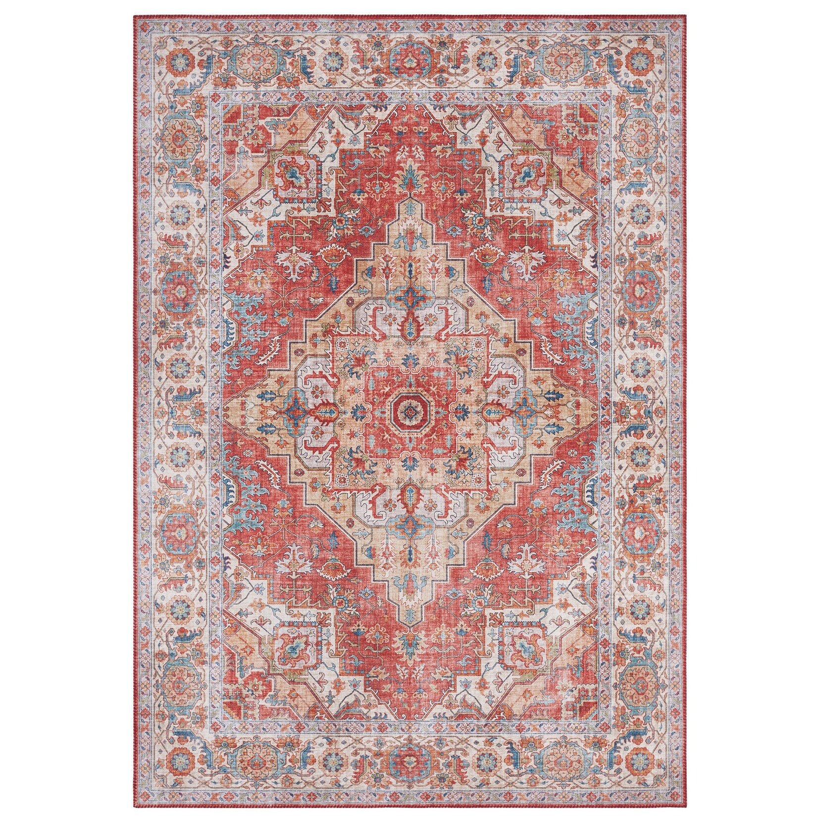 NYVI Teppich Asmar - Pflegeleicht, Langlebig, für Innenräume Größe:200x290 cm;Farbe:Ziegelrot Sylla