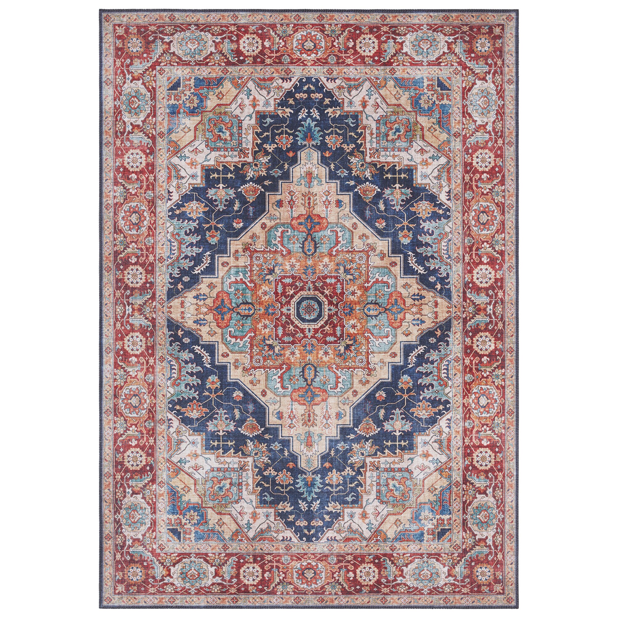 NYVI Teppich Asmar - Pflegeleicht, Langlebig, f&uuml;r Innenr&auml;ume Gr&ouml;&szlig;e:160x230 cm;Farbe:Indigoblau Sylla - Bild 1