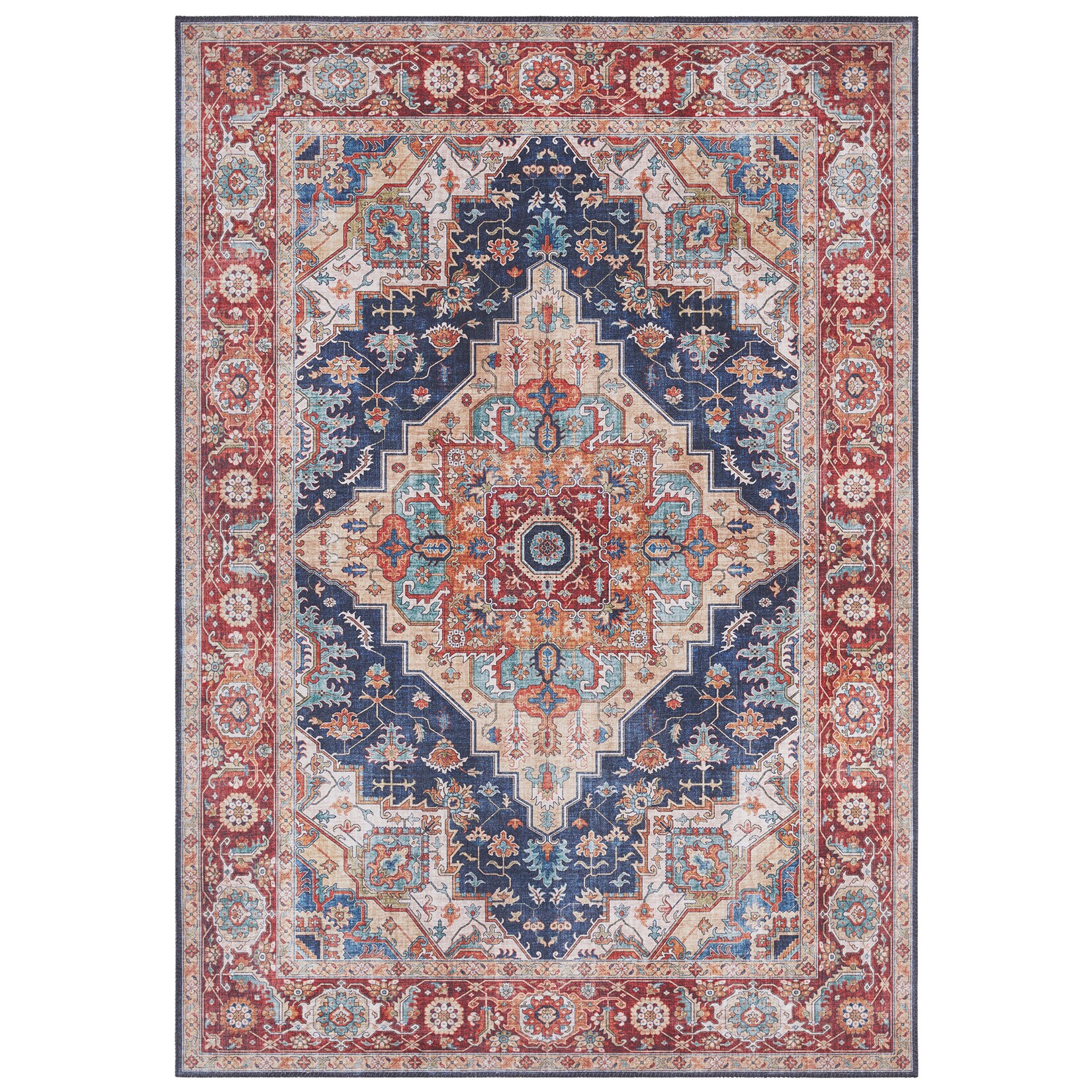NYVI Teppich Asmar - Pflegeleicht, Langlebig, für Innenräume Größe:160x230 cm;Farbe:Indigoblau Sylla