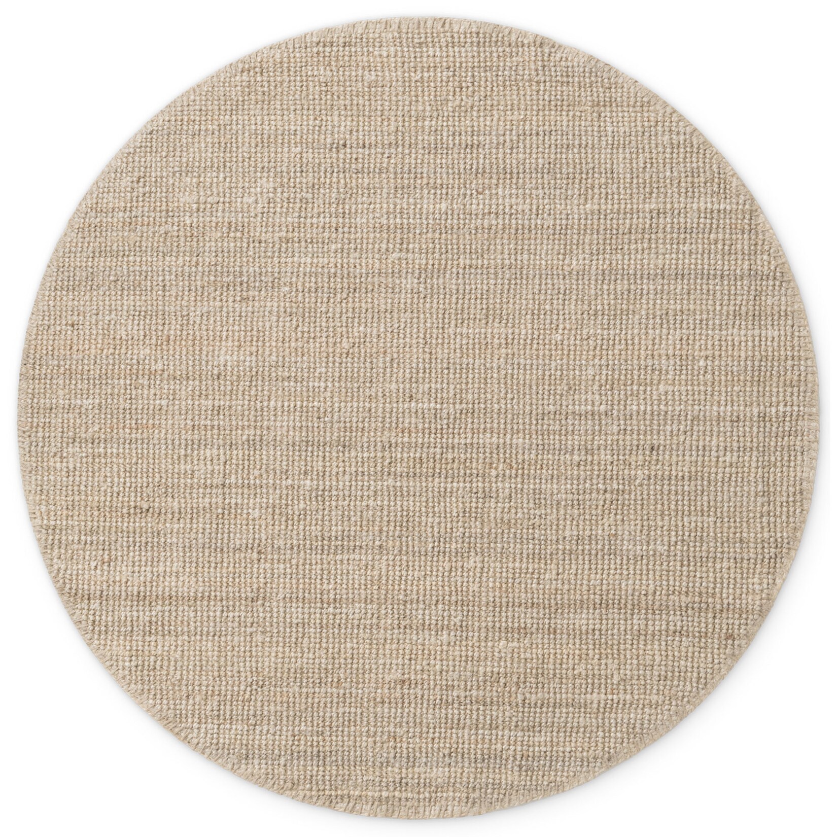 NYVI Teppich Bouclé - Pflegeleicht, Für Fußbodenheizung, Strapazierfähig Größe:Ø 160 cm;Farbe:Natur Elfenbein Weiß
