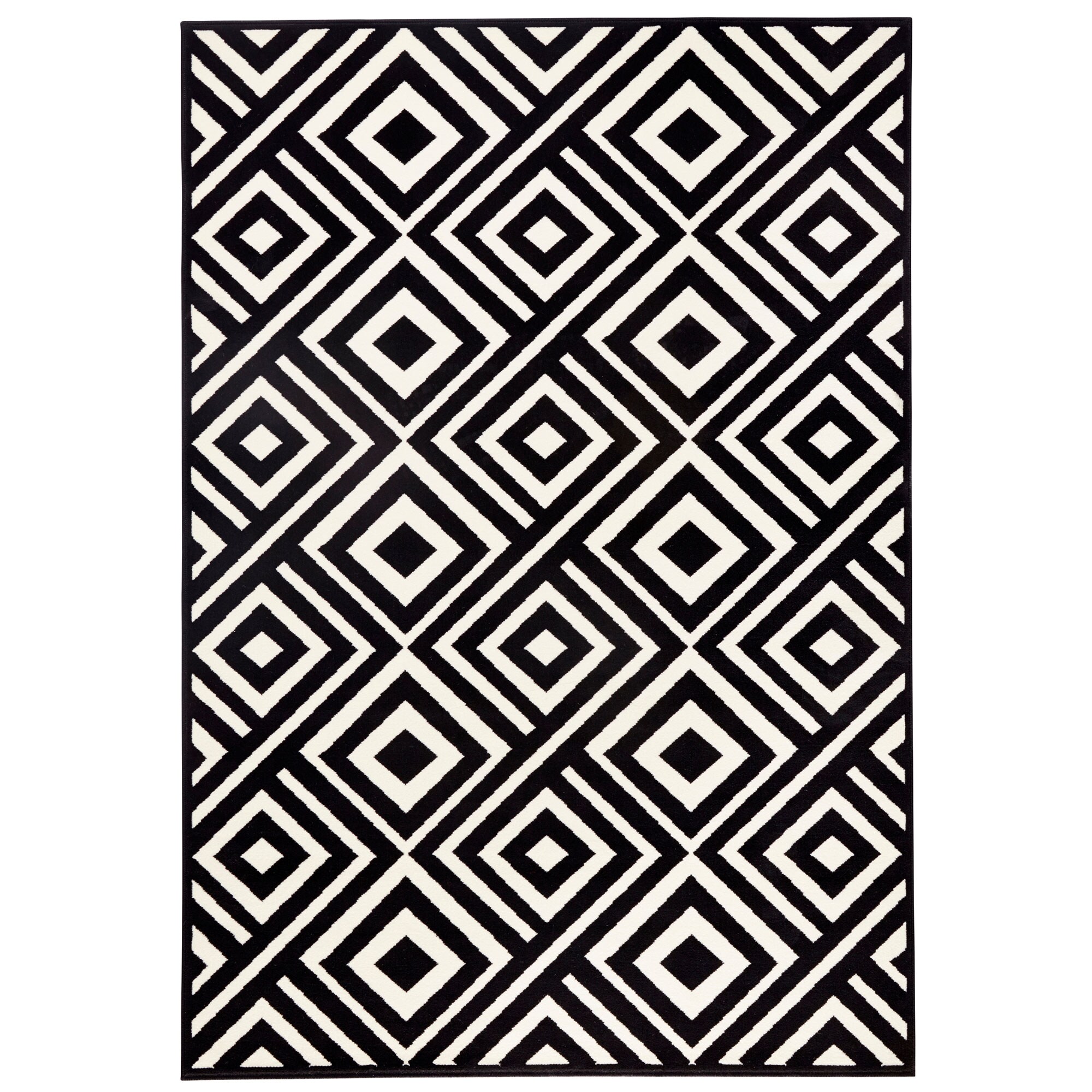 NYVI Teppich Capri - Pflegeleicht, Strapazierf&auml;hig, f&uuml;r Fu&szlig;bodenheizung Gr&ouml;&szlig;e:160x230 cm;Farbe:Schwarz Creme - Bild 1