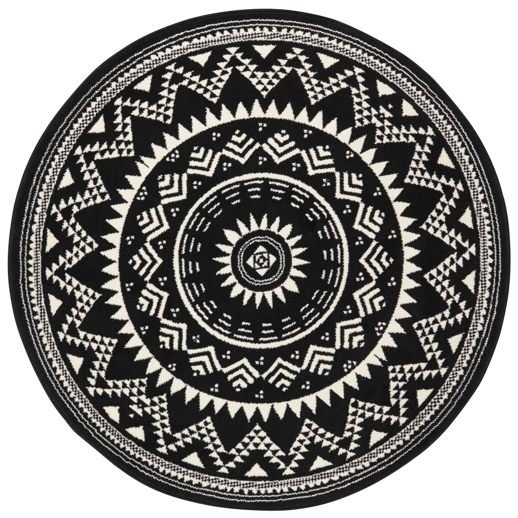 NYVI Teppich Celebration – Für Fußbodenheizung geeignet, Strapazierfähig, Leicht zu reinigen Farbe:Schwarz;Größe:Ø 200 cm | 04255636648119