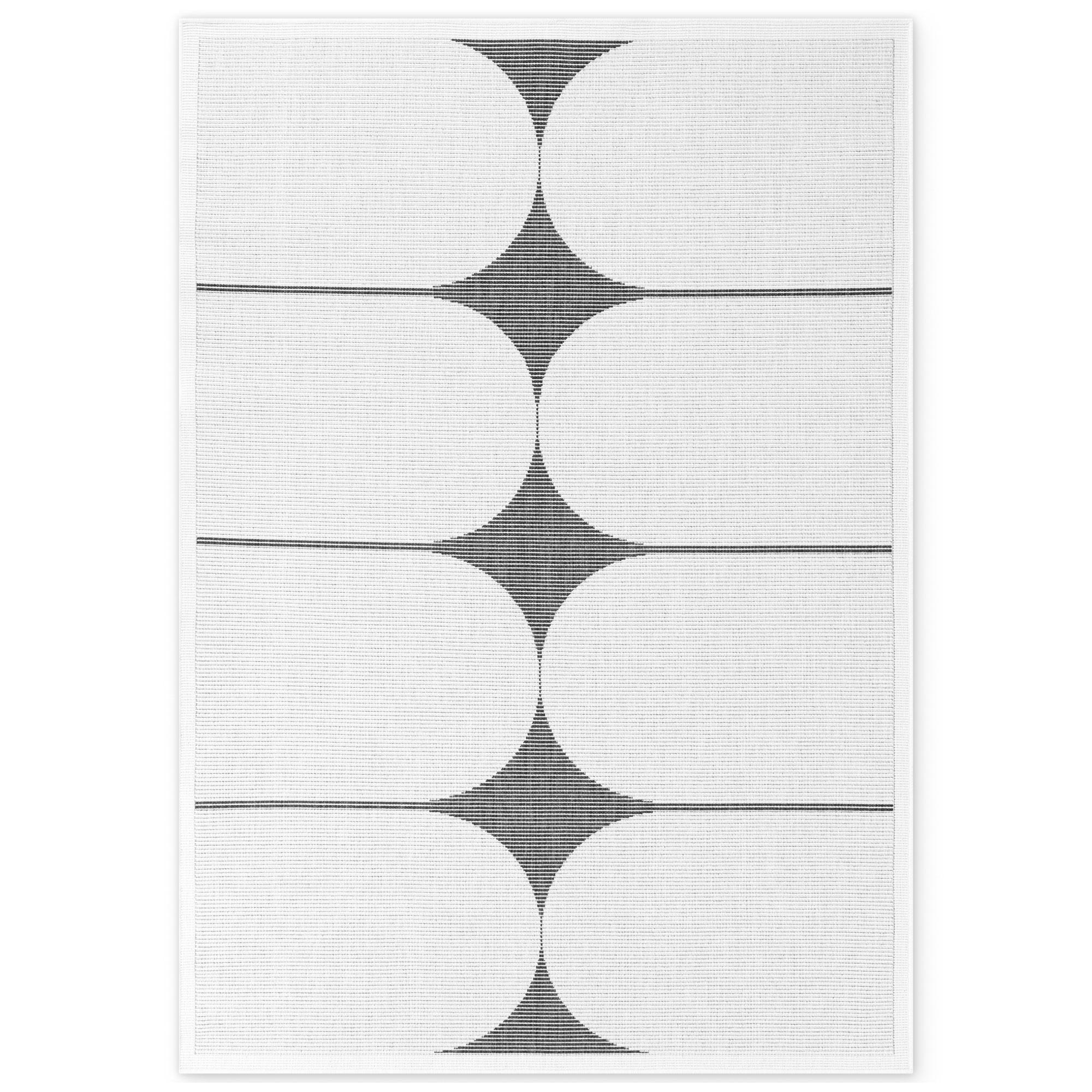 NYVI Teppich Duet - Wetterfest UV-best&auml;ndig F&uuml;r Innen und Au&szlig;en Gr&ouml;&szlig;e:120x170 cm;Farbe:Schwarz Wei&szlig; Gebogen - Bild 1