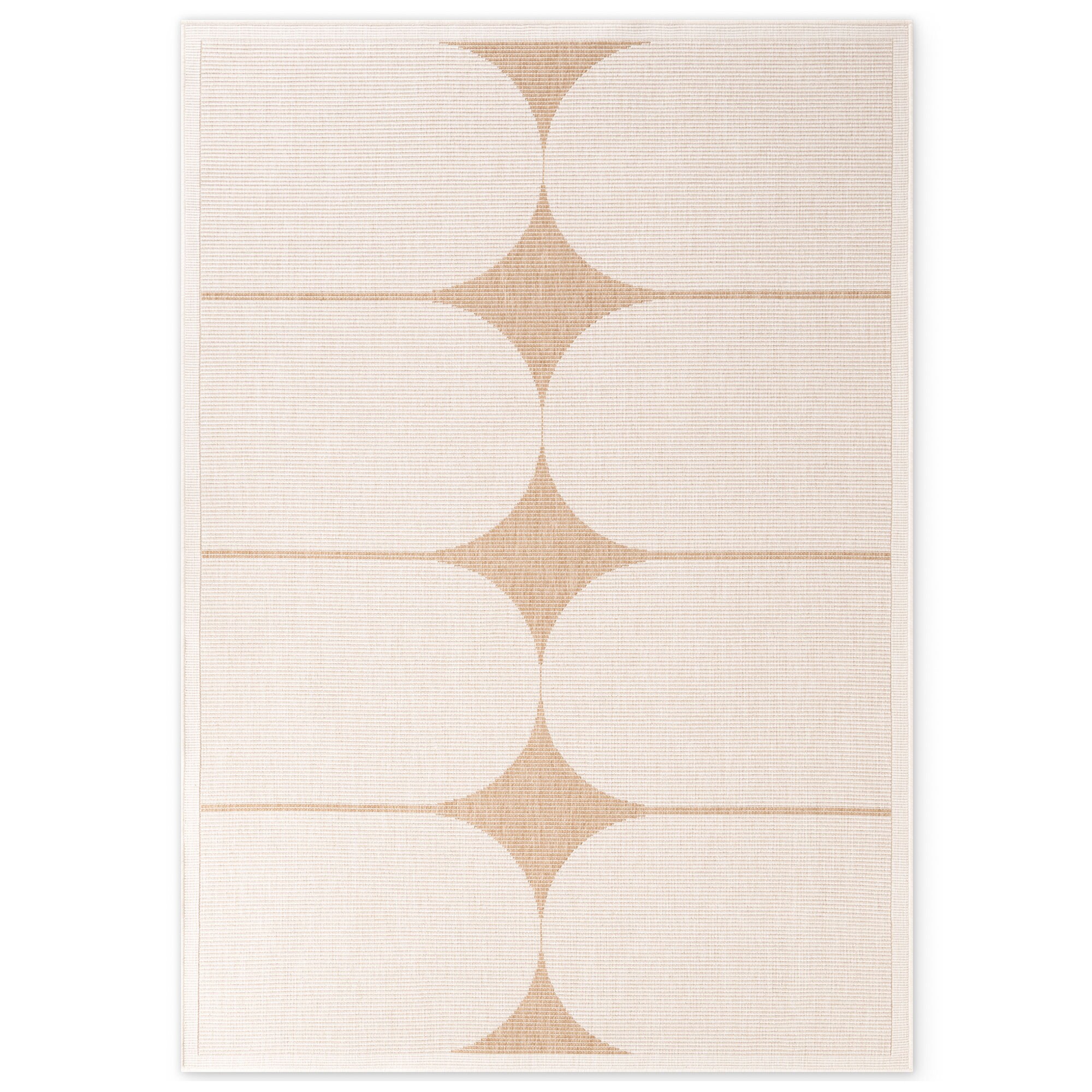 NYVI Teppich Duet - Wetterfest UV-best&auml;ndig F&uuml;r Innen und Au&szlig;en Gr&ouml;&szlig;e:120x170 cm;Farbe:Jute Wei&szlig; Gebogen - Bild 1