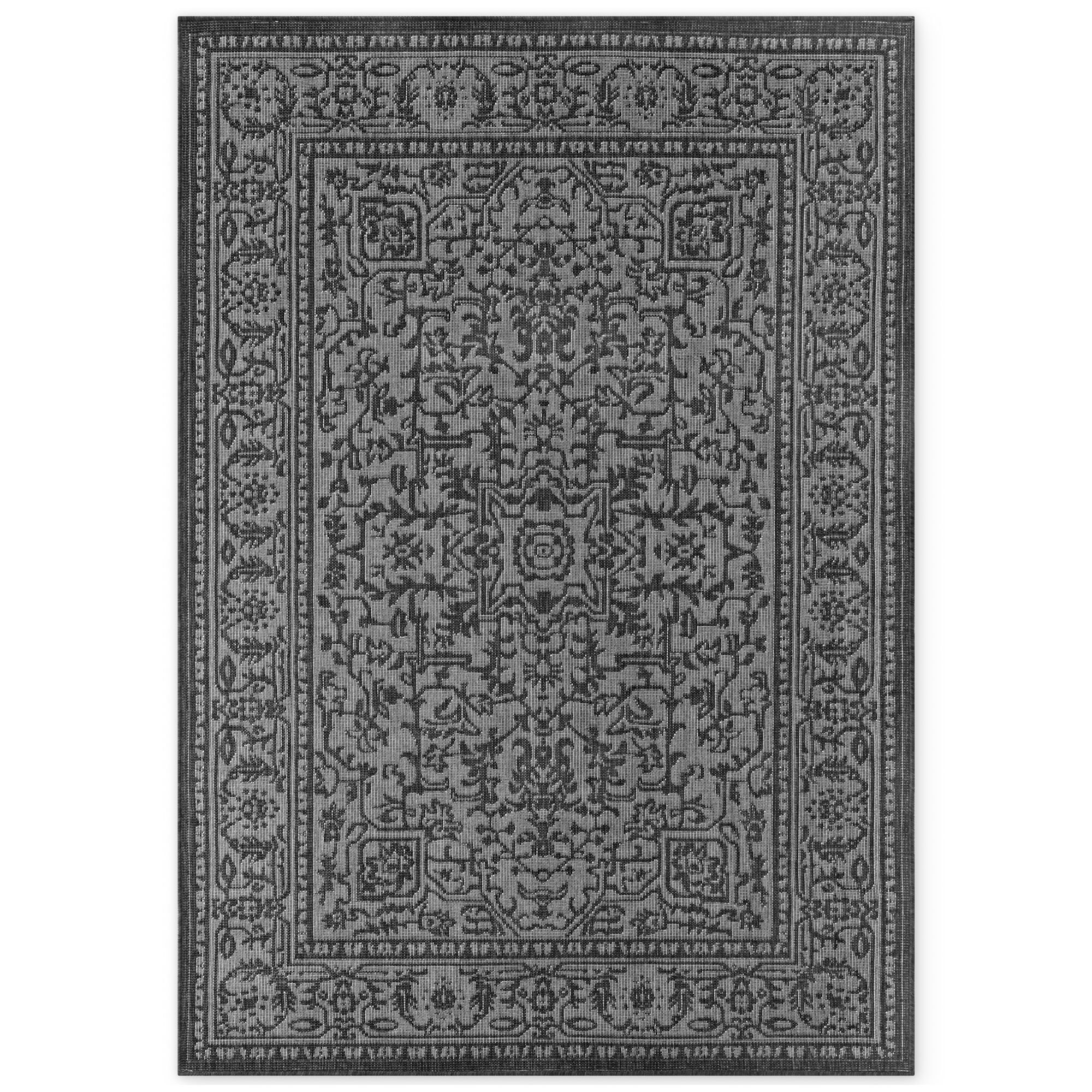 NYVI Teppich Duet - Wetterfest UV-best&auml;ndig F&uuml;r Innen und Au&szlig;en Gr&ouml;&szlig;e:120x170 cm;Farbe:Schwarz Wei&szlig; Kona - Bild 1