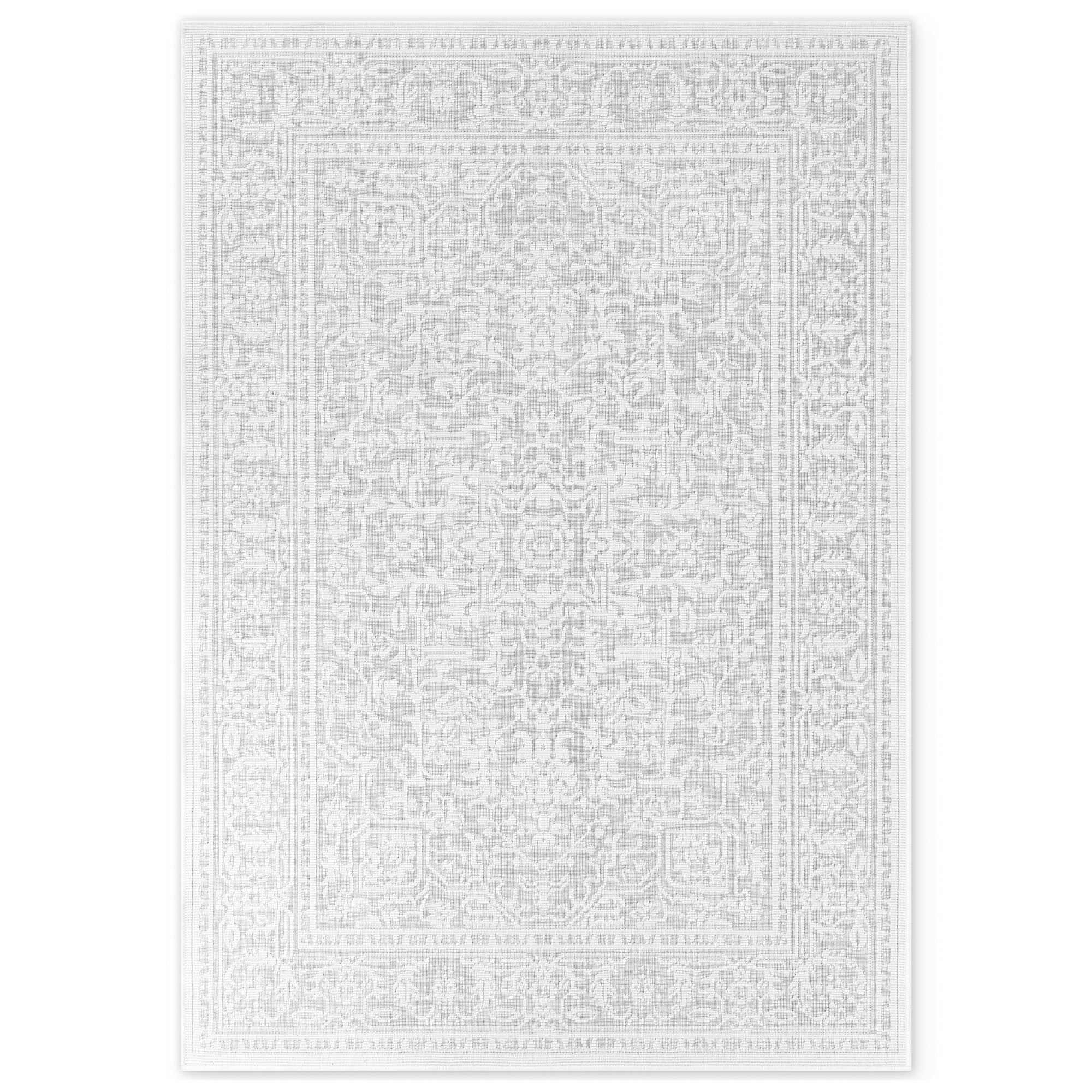 NYVI Teppich Duet - Wetterfest UV-best&auml;ndig F&uuml;r Innen und Au&szlig;en Gr&ouml;&szlig;e:200x290 cm;Farbe:Wei&szlig; Grau Kona - Bild 1