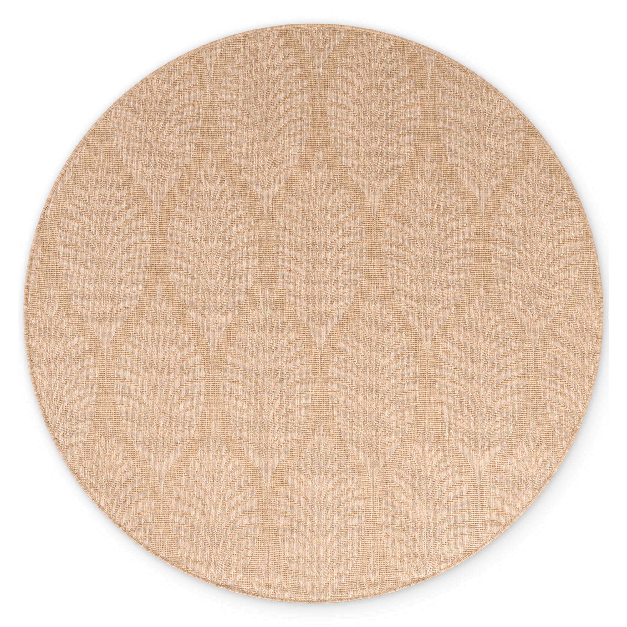 NYVI Teppich Duet - Wetterfest UV-best&auml;ndig F&uuml;r Innen und Au&szlig;en Gr&ouml;&szlig;e:&Oslash; 160 cm;Farbe:Jute Wei&szlig; Liora - Bild 1