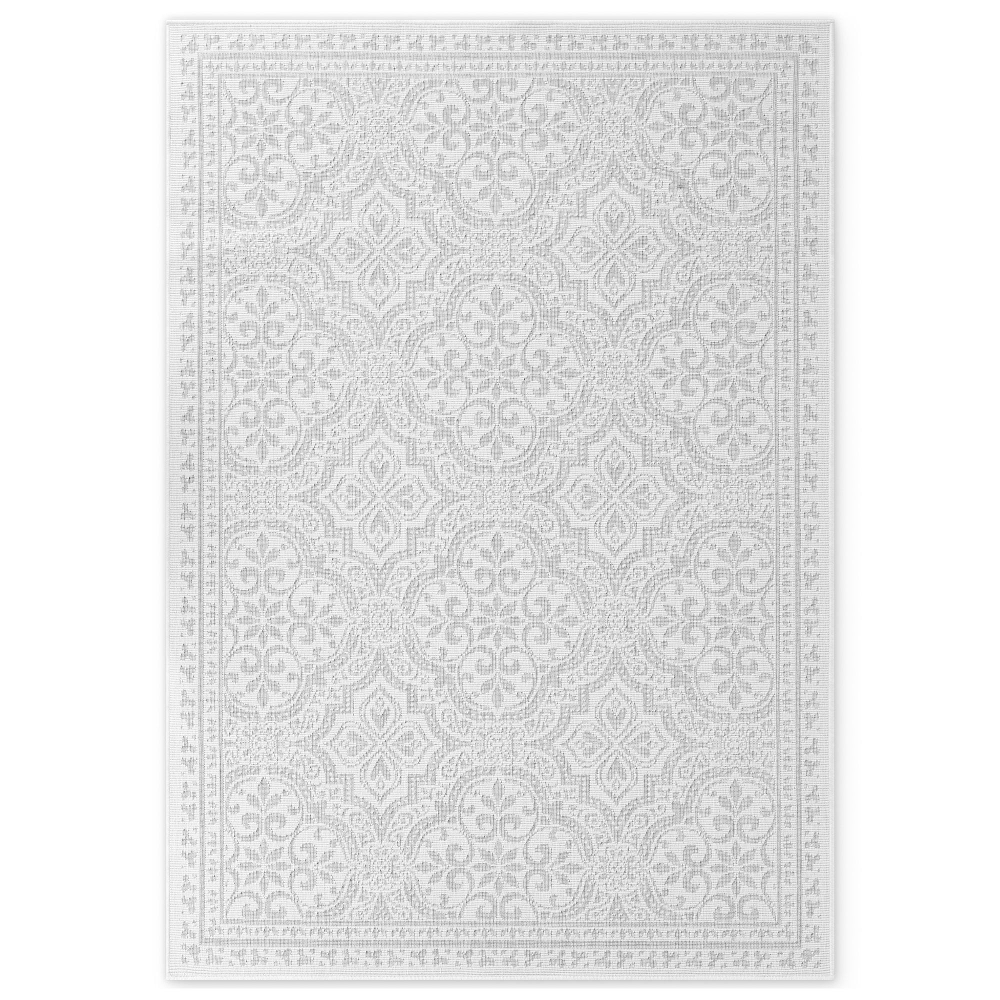 NYVI Teppich Duet - Wetterfest UV-best&auml;ndig F&uuml;r Innen und Au&szlig;en Gr&ouml;&szlig;e:200x290 cm;Farbe:Wei&szlig; Grau - Bild 1