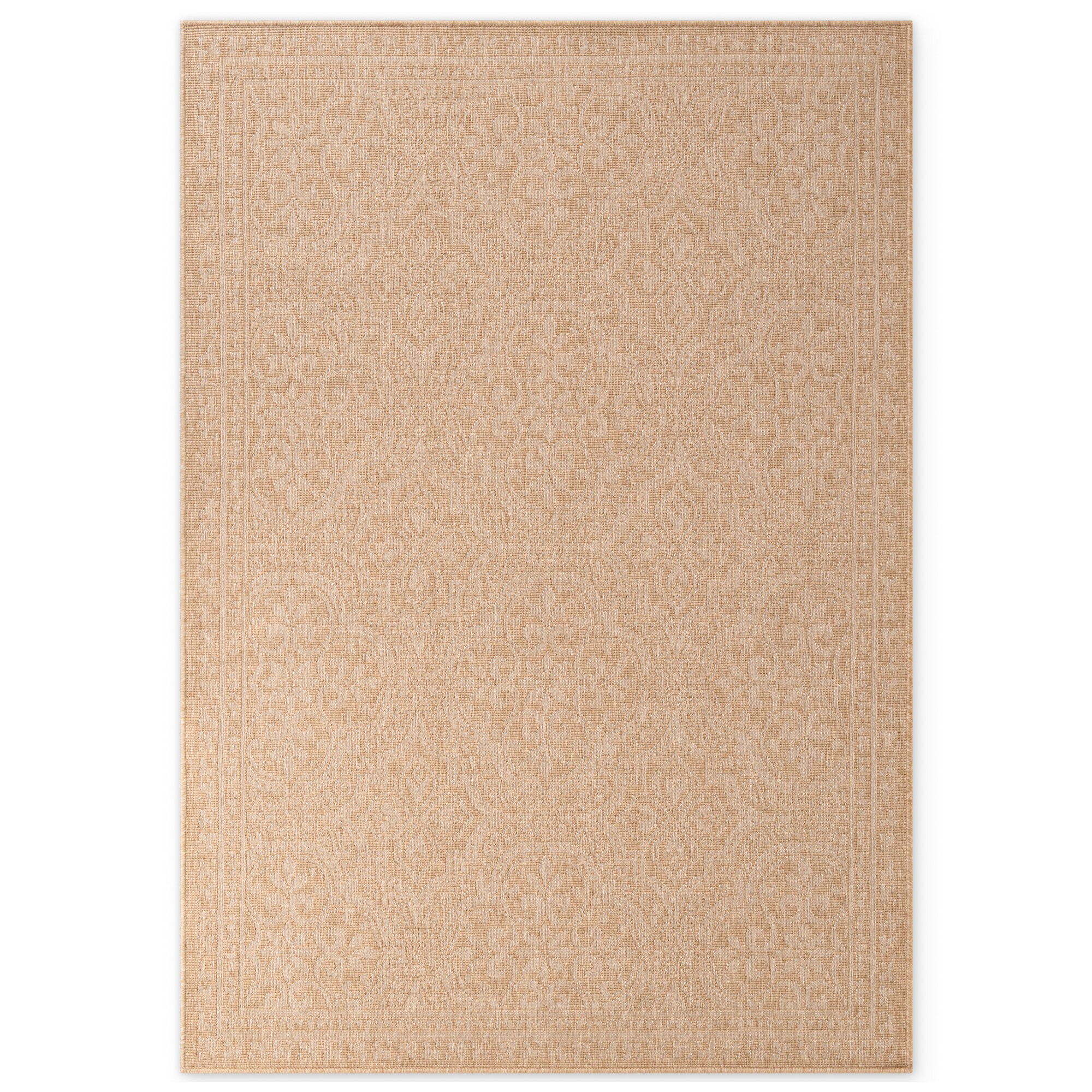 NYVI Teppich Duet - Wetterfest UV-best&auml;ndig F&uuml;r Innen und Au&szlig;en Gr&ouml;&szlig;e:160x230 cm;Farbe:Jute Wei&szlig; - Bild 1