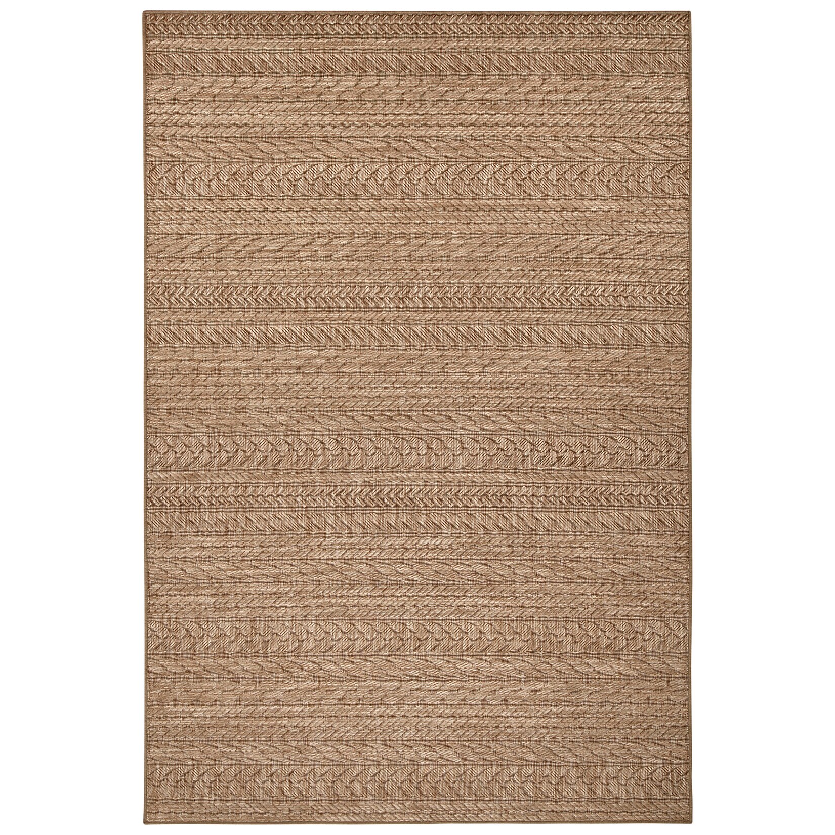 NYVI Teppich Forest - Wetterfest, Pflegeleicht, für Innen und Außen Größe:80x150 cm;Farbe:Beige Braun Granado