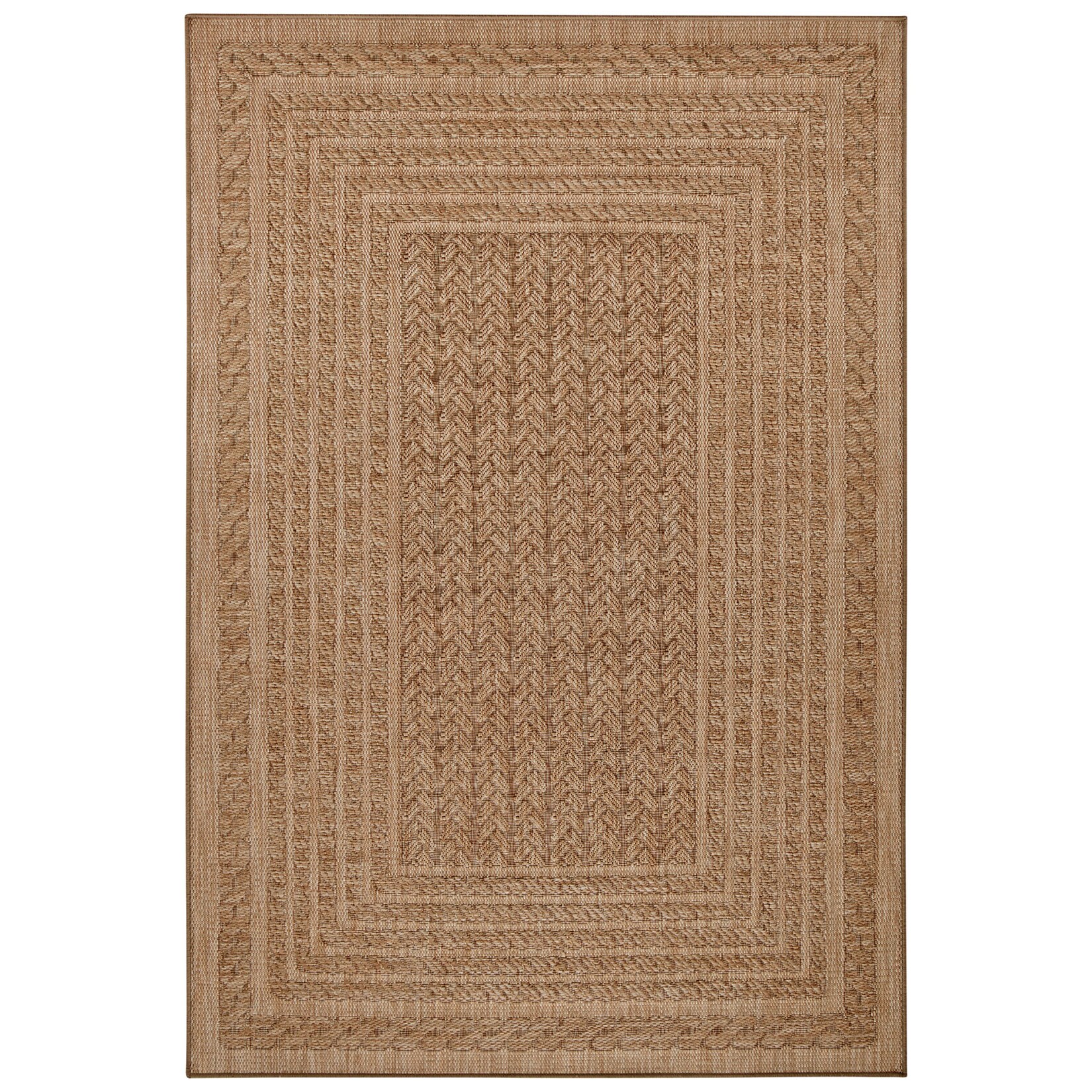 NYVI Teppich Forest - Wetterfest, Pflegeleicht, für Innen und Außen Größe:120x170 cm;Farbe:Beige Braun Limonero