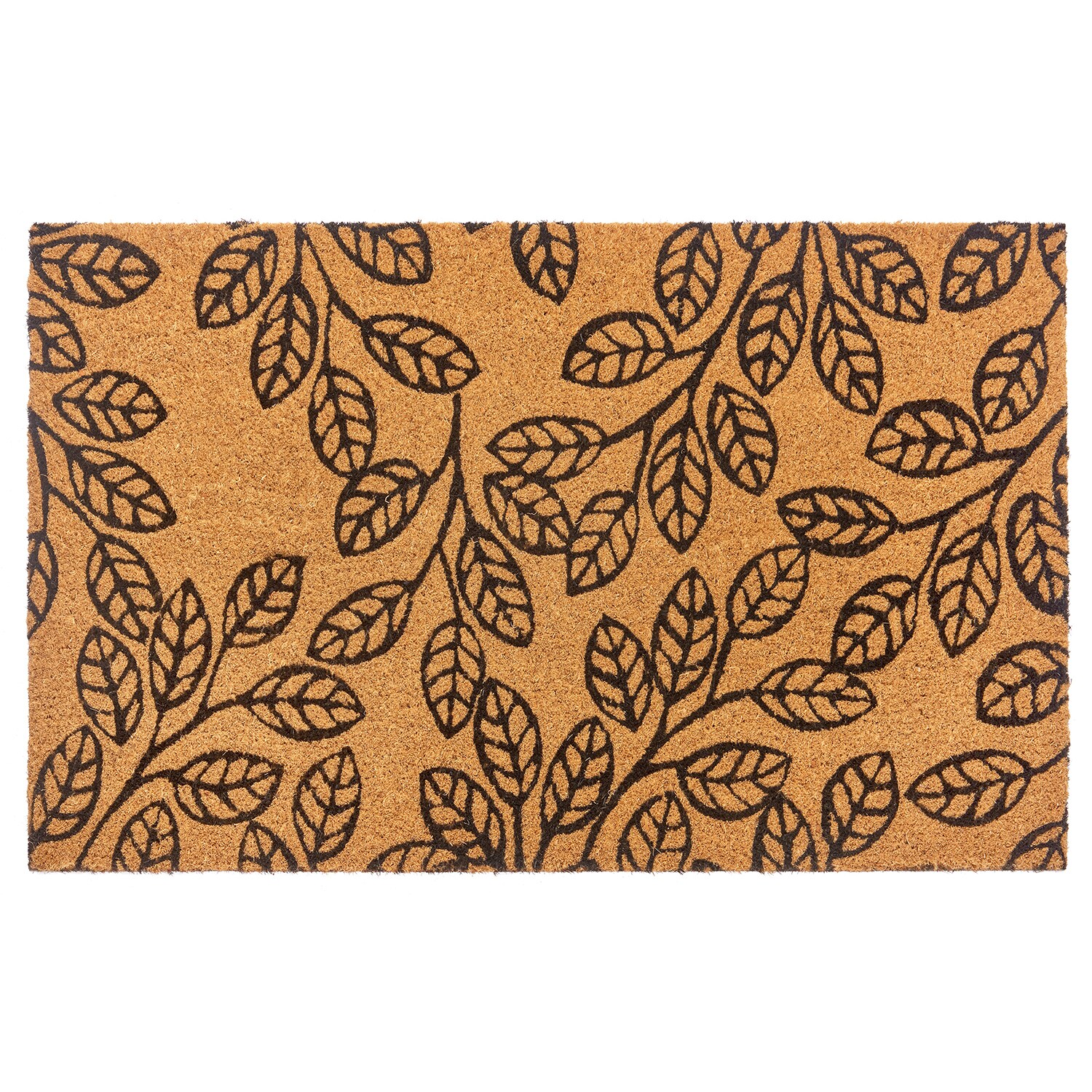 NYVI Fu&szlig;matte Kokos - Rutschfest, Wetterfest, f&uuml;r Innen und Au&szlig;en Gr&ouml;&szlig;e:45x75 cm;Farbe:Bl&auml;tter - Bild 1