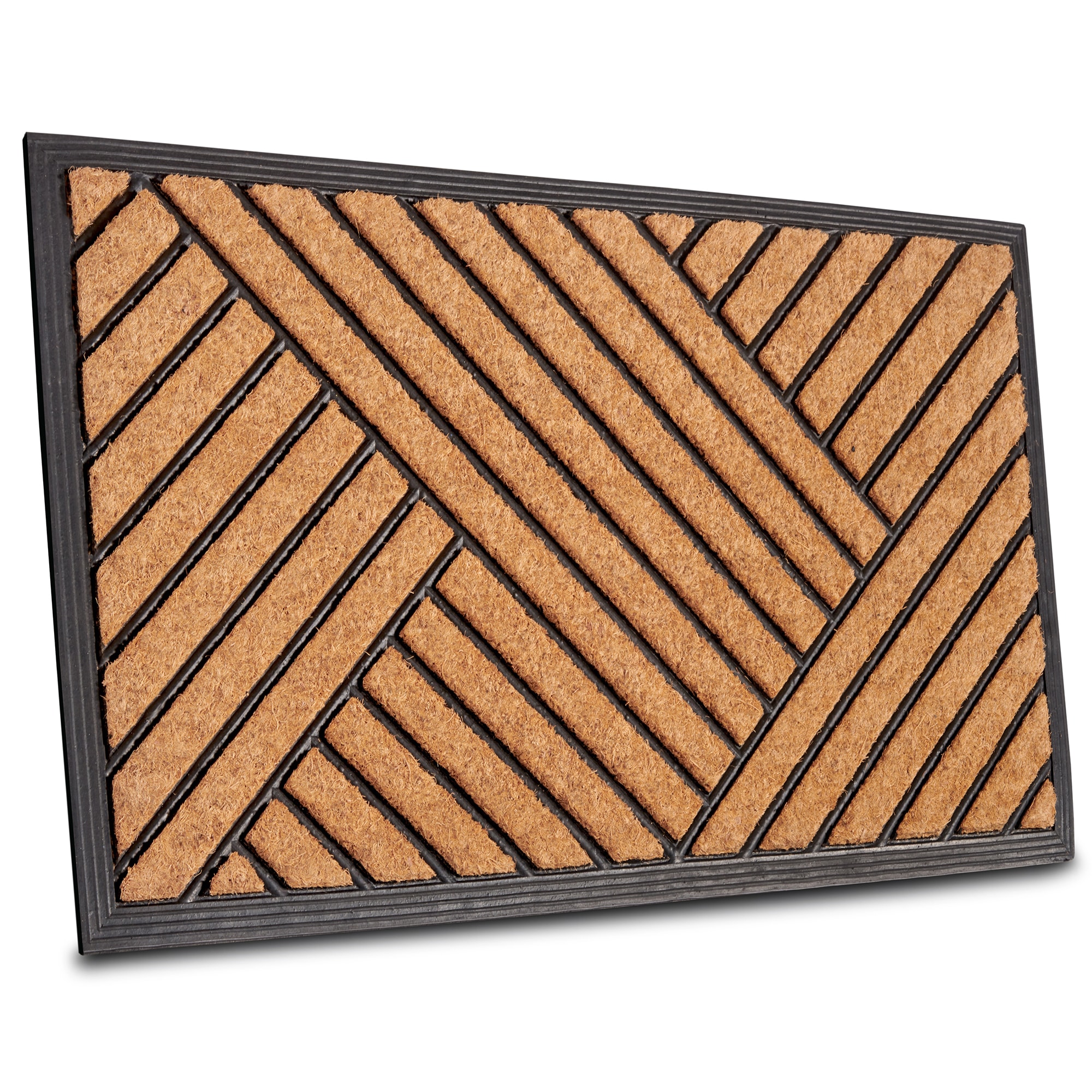 NYVI Fu&szlig;matte Kokos - Rutschfest, Wetterfest, f&uuml;r Innen und Au&szlig;en Gr&ouml;&szlig;e:45x75 cm;Farbe:Streifen Schr&auml;g - Bild 1