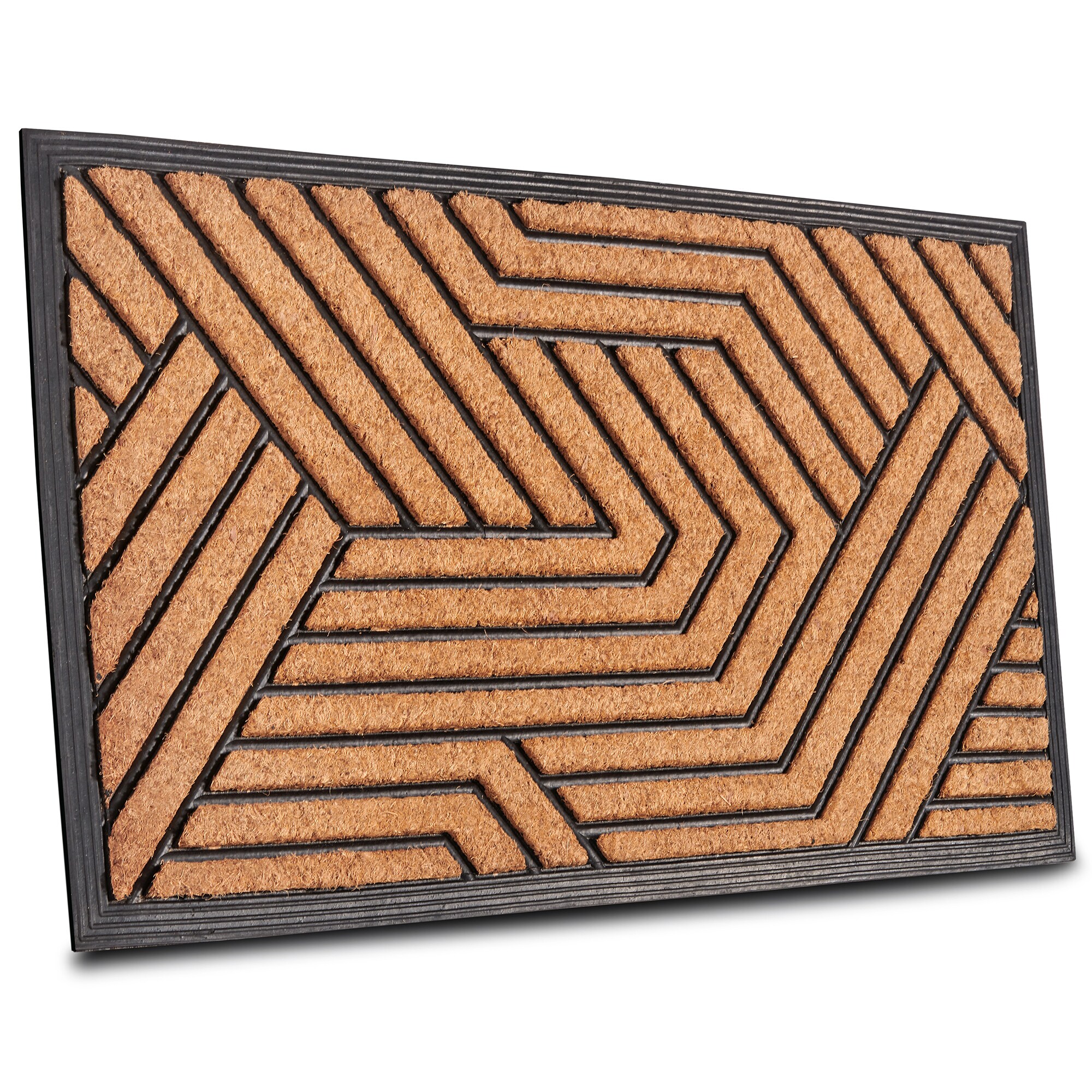 NYVI Fu&szlig;matte Kokos - Rutschfest, Wetterfest, f&uuml;r Innen und Au&szlig;en Gr&ouml;&szlig;e:45x75 cm;Farbe:Labyrinth - Bild 1