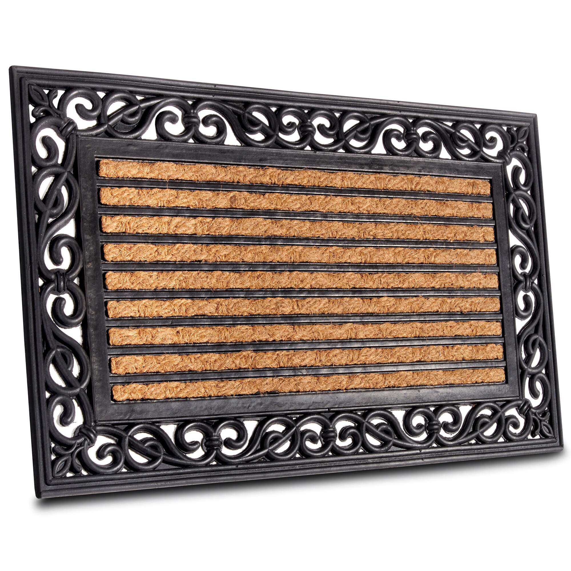 NYVI Fu&szlig;matte Kokos - Rutschfest, Wetterfest, f&uuml;r Innen und Au&szlig;en Gr&ouml;&szlig;e:45x75 cm;Farbe:Ornamente - Bild 1