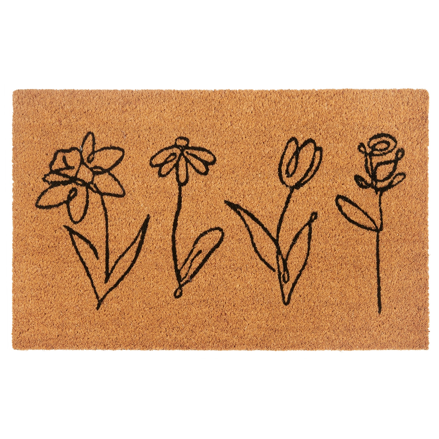 NYVI Fu&szlig;matte Kokos - Rutschfest, Wetterfest, f&uuml;r Innen und Au&szlig;en Gr&ouml;&szlig;e:40x70 cm;Farbe:Flowers - Bild 1