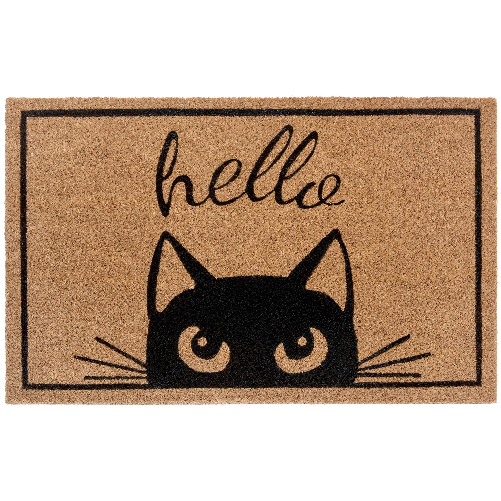 NYVI Fu&szlig;matte Cats - Wetterfest, Rutschfest, Langlebig, f&uuml;r Innen und Au&szlig;en Gr&ouml;&szlig;e:45x70 cm;Farbe:Hello Cat - Bild 1