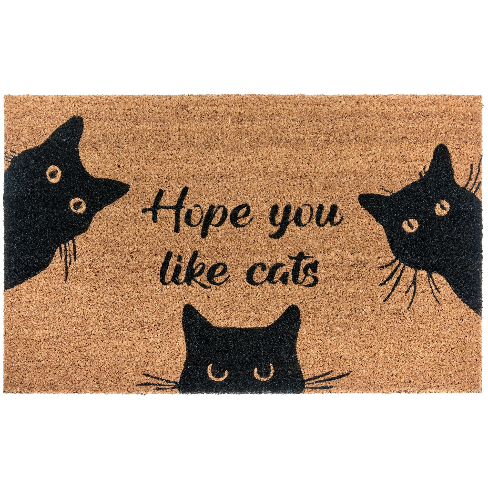 NYVI Fu&szlig;matte Cats - Wetterfest, Rutschfest, Langlebig, f&uuml;r Innen und Au&szlig;en Gr&ouml;&szlig;e:45x75 cm;Farbe:Hope You Like Cats - Bild 1