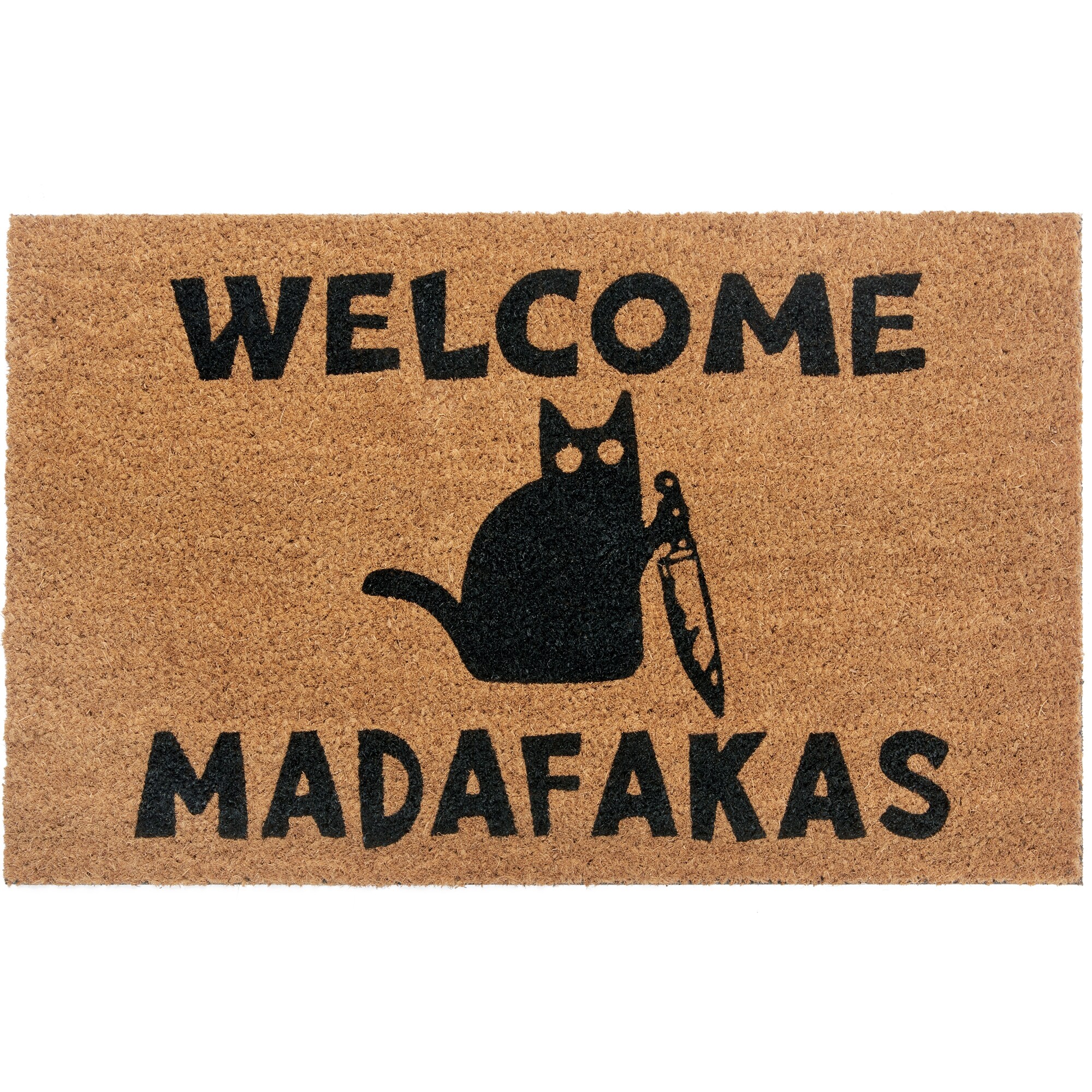 NYVI Fu&szlig;matte Cats - Wetterfest, Rutschfest, Langlebig, f&uuml;r Innen und Au&szlig;en Gr&ouml;&szlig;e:45x75 cm;Farbe:Welcome Madafakas - Bild 1