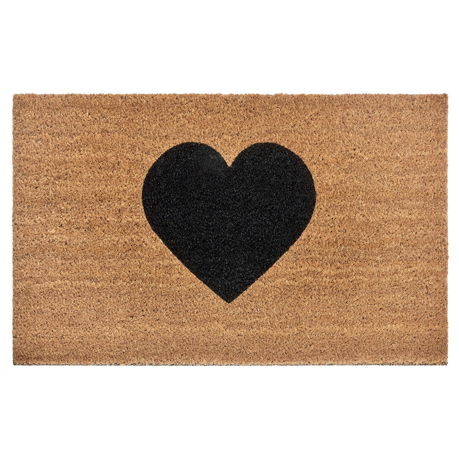 NYVI Fu&szlig;matte Kokos - Rutschfest, Wetterfest, f&uuml;r Innen und Au&szlig;en Gr&ouml;&szlig;e:45x75 cm;Farbe:Black Heart - Bild 1