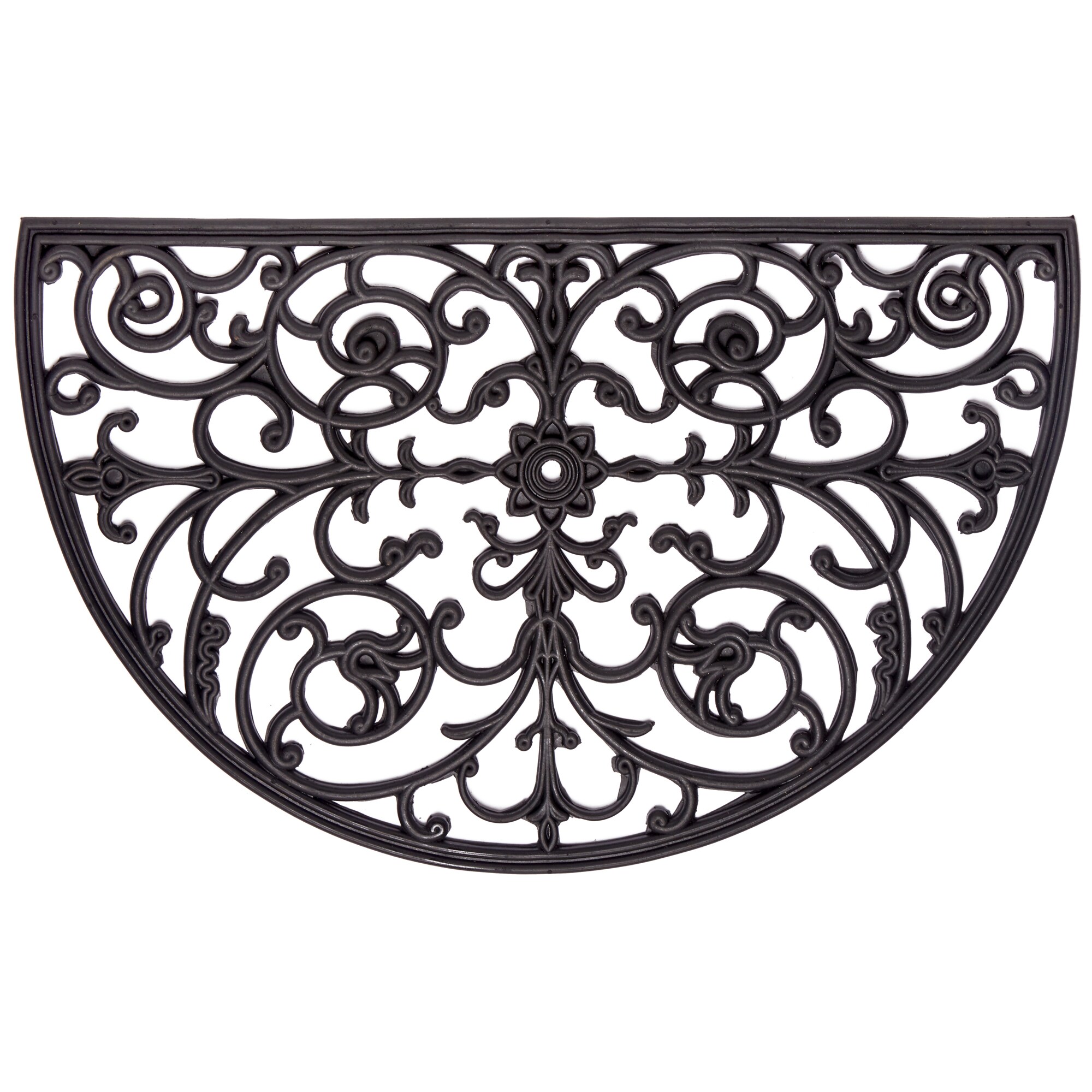 NYVI Fu&szlig;matte Gummi - Rutschfest, Wetterfest, Strapazierf&auml;hig Gr&ouml;&szlig;e:45x75 cm;Farbe:Halbrund 2 - Bild 1