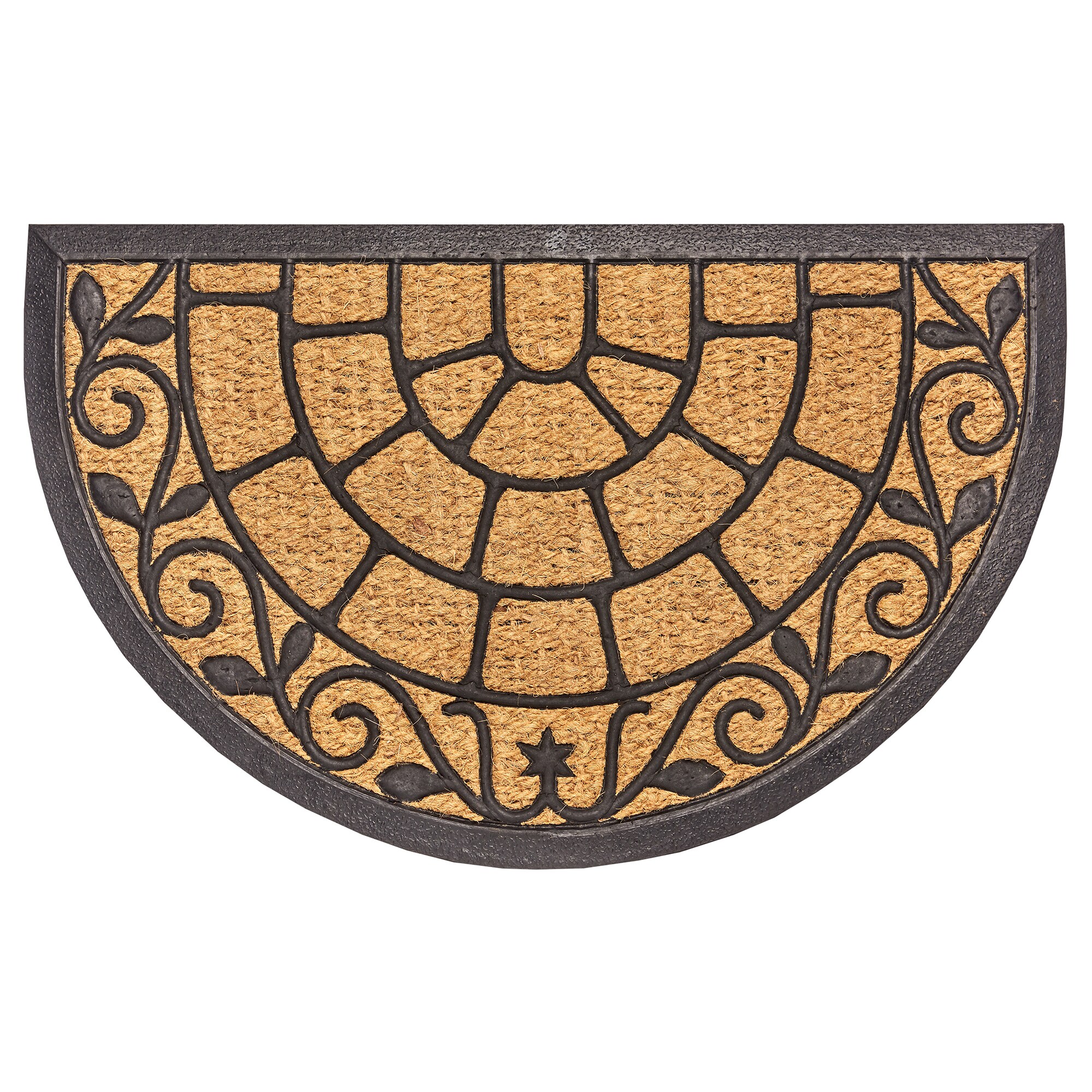 NYVI Fu&szlig;matte Kokos - Rutschfest, Wetterfest, f&uuml;r Innen und Au&szlig;en Gr&ouml;&szlig;e:45x75 cm;Farbe:Halbrund 2 - Bild 1