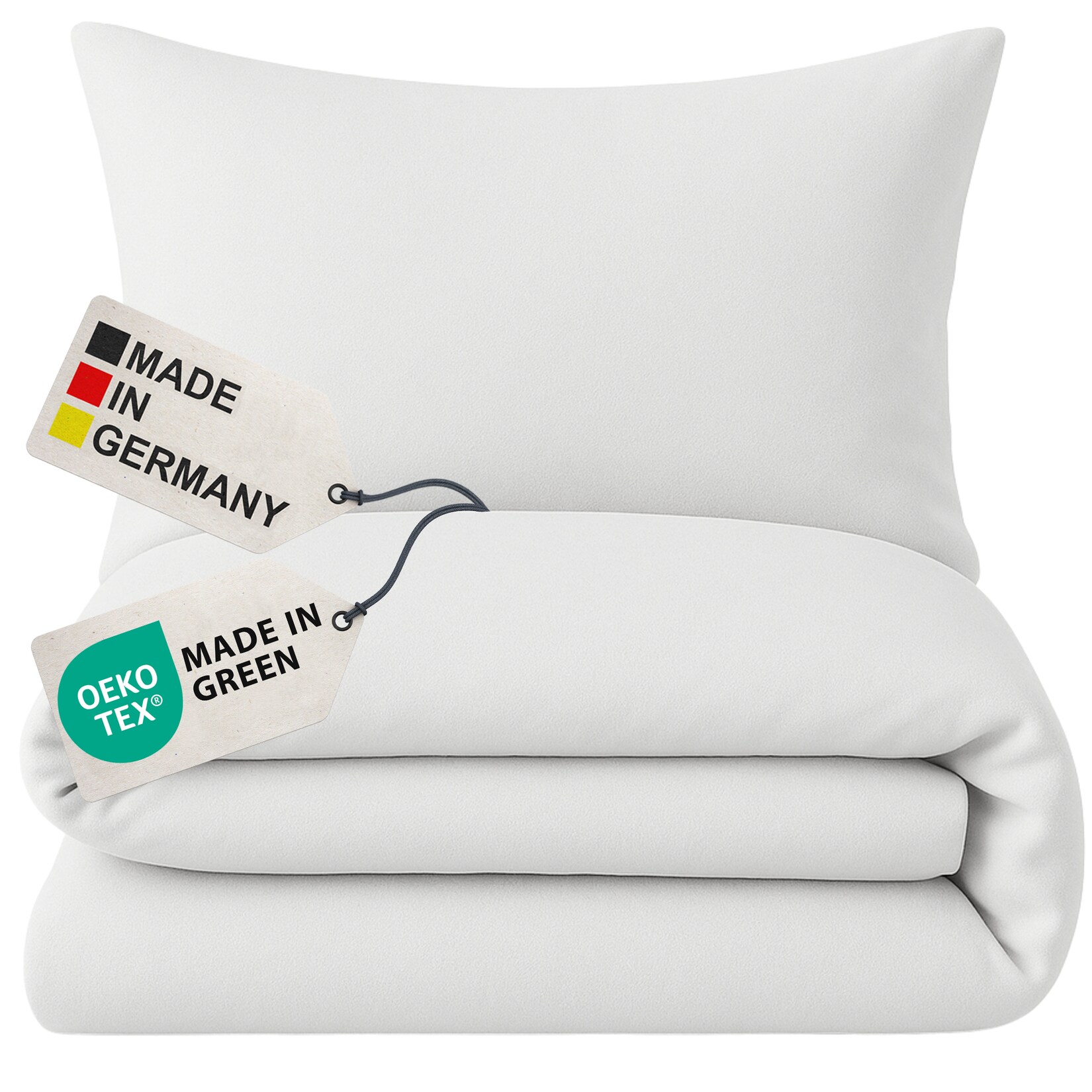 NYVI Biber Winter Bettwäsche Deluxe mit Reißverschluss – Flauschige Bettgarnitur, 100% Baumwolle, 145g/m², Einlaufschutz Farbe:Weiß;Größe:155×220 cm | 04255636667745