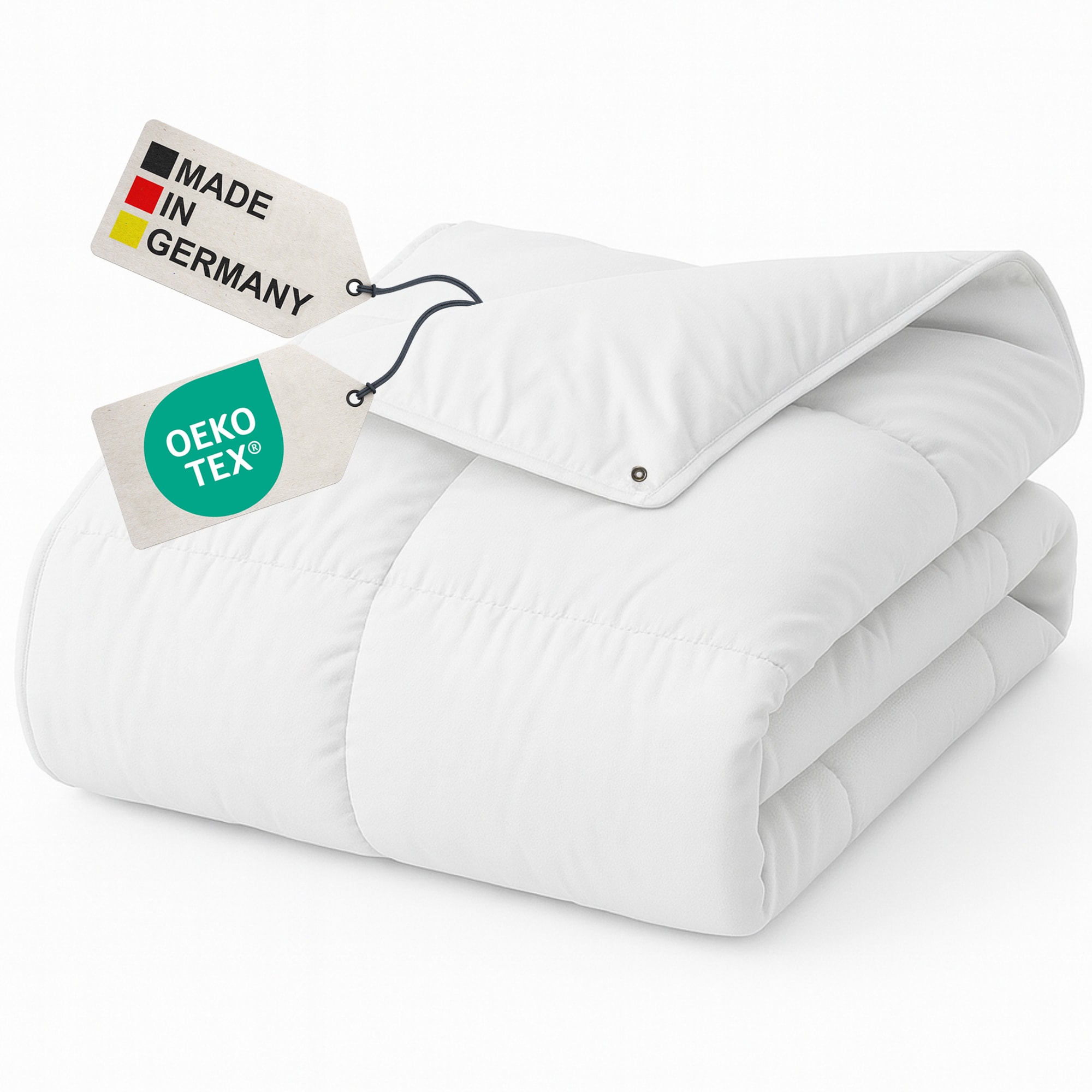 NYVI 4-Jahreszeiten Bettdecke Deluxe Mikrofaser Feinbatist mit Peach Touch -  3in1 Sommerdecke & &Uuml;bergangsdecke & Winterdecke Farbe:Wei&szlig;;Gr&ouml;&szlig;e:200x220 cm - Bild 1