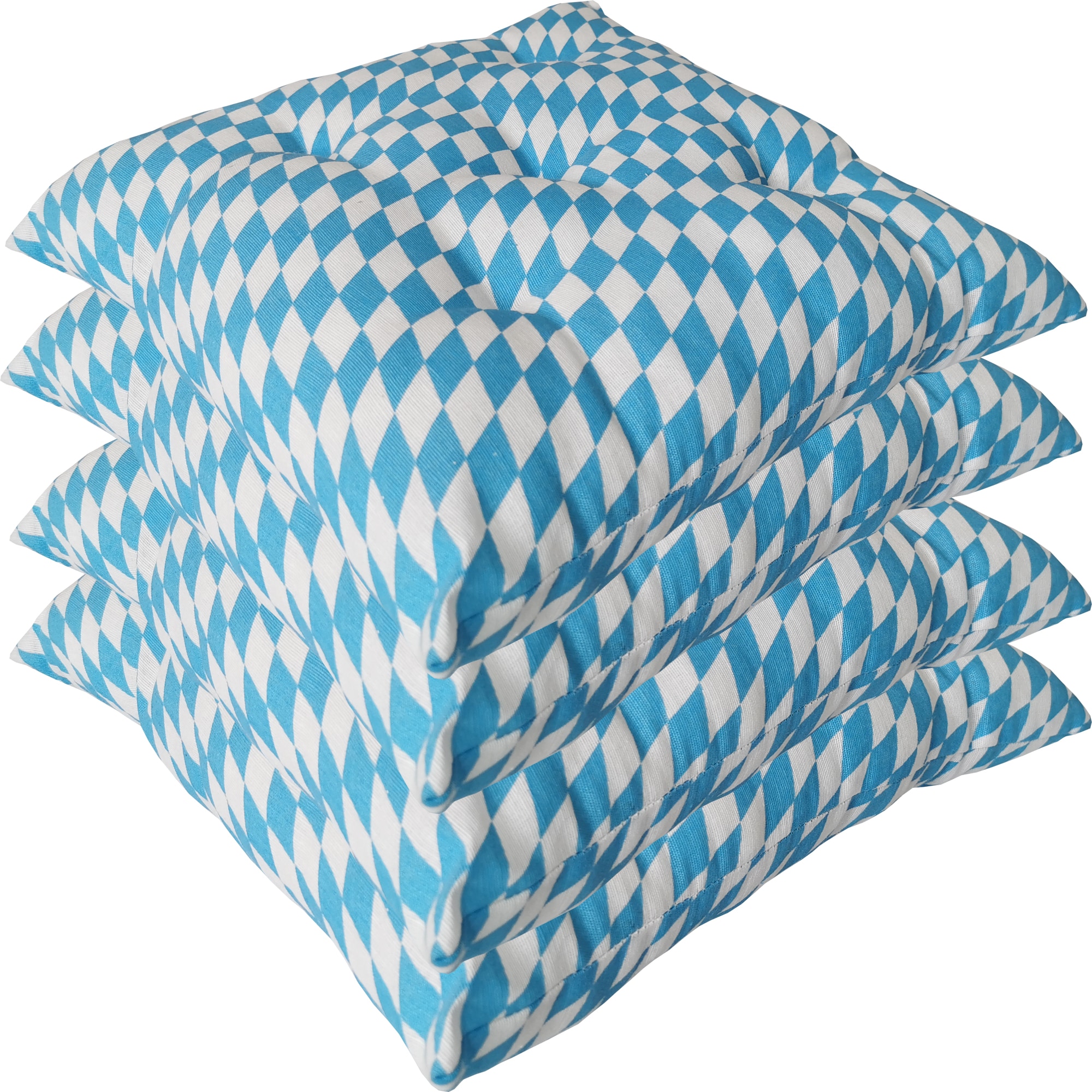 NYVI Stuhlkissen Genua 38x38 cm 4er Pack Sitzkissen mit Steppung Farbe:Bayrische Raute - Bild 1
