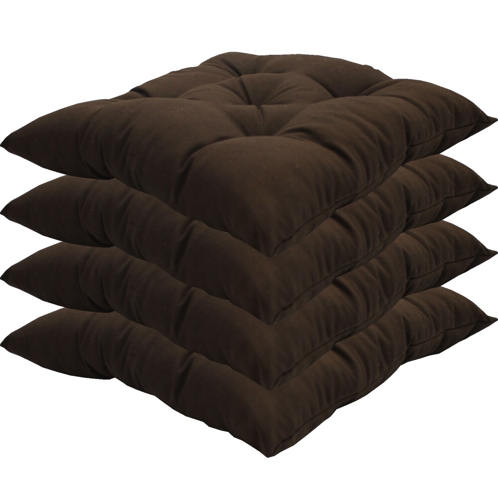 NYVI Stuhlkissen Genua 38x38 cm 4er Pack Sitzkissen mit Steppung Farbe:Braun - Bild 1