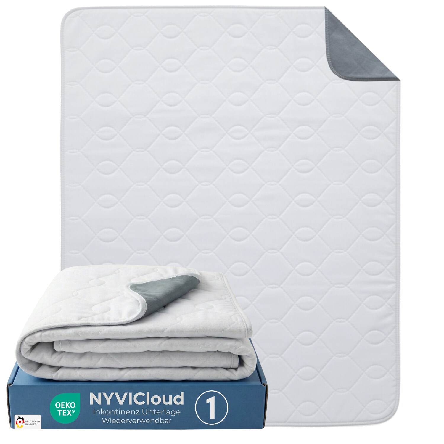 NYVI Inkontinenzunterlage NYVICare 75x90 cm - wiederverwendbare Inkontinenzauflage - Bei 95&deg;C waschbar kochfest, wasserdichter Matratzenschutz Anzahl:1;Gr&ouml;&szlig;e:75x90 cm - Bild 1