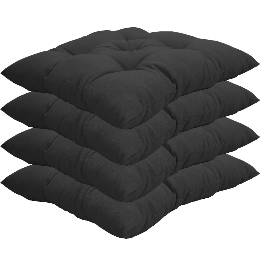 NYVI Stuhlkissen Genua 38x38 cm 4er Pack Sitzkissen mit Steppung Farbe:Anthrazit - Bild 1