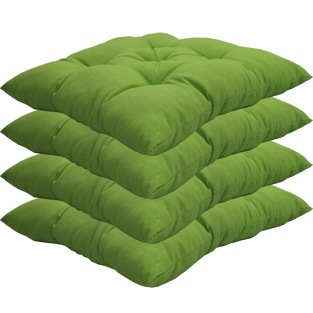 NYVI Stuhlkissen Genua 38x38 cm 4er Pack Sitzkissen mit Steppung Farbe:Gr&uuml;n - Bild 1