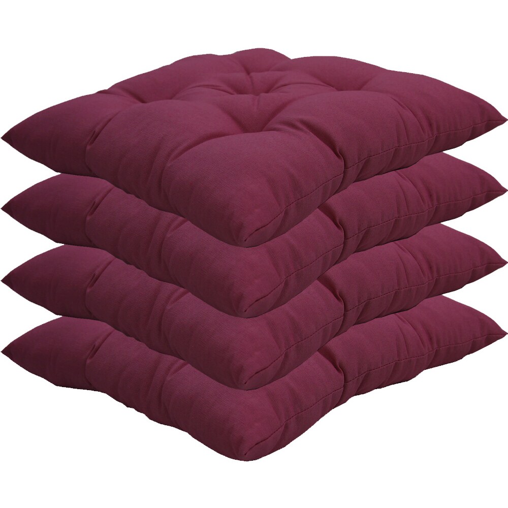 NYVI Stuhlkissen Genua 38x38 cm 4er Pack Sitzkissen mit Steppung Farbe:Berry - Bild 1