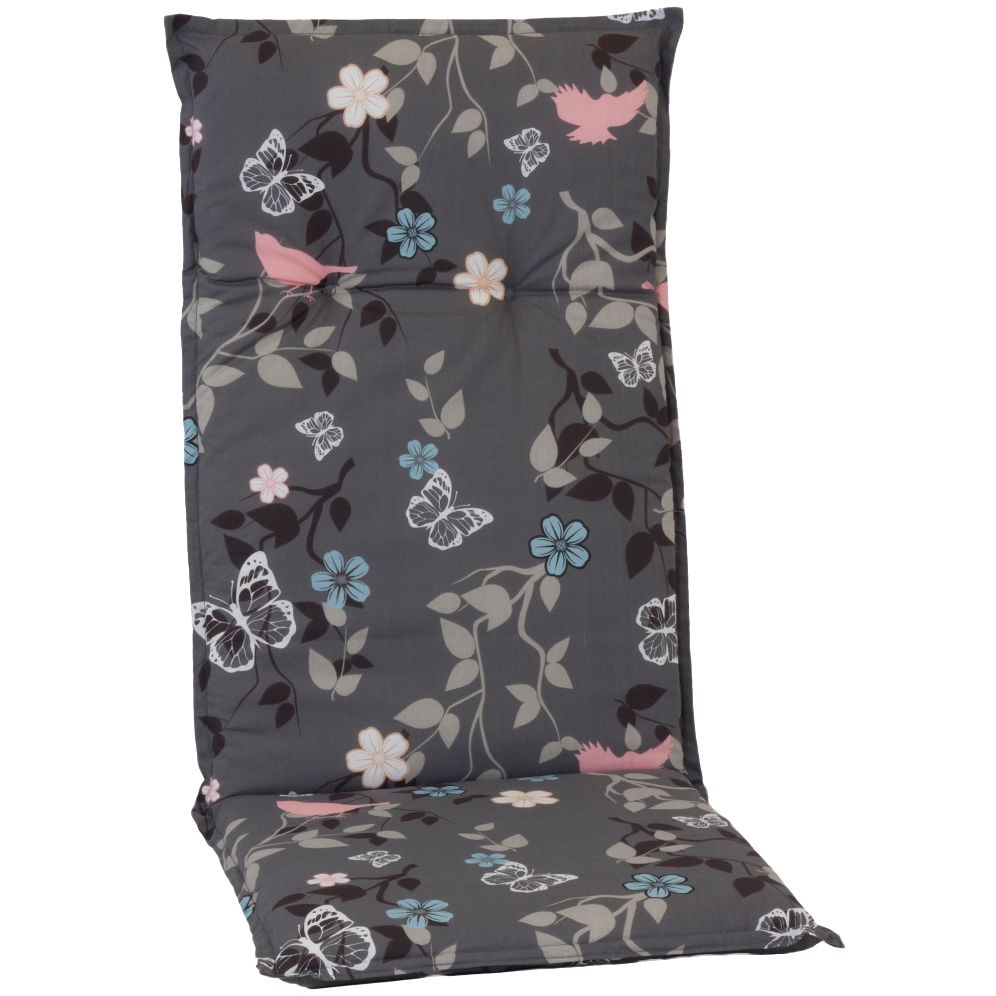 NYVI Gartenstuhl-Auflage Barcelona &ndash; Hochlehnerauflage f&uuml;r Gartenst&uuml;hle Dessin:Vintage Flower;Anzahl:1x - Bild 1