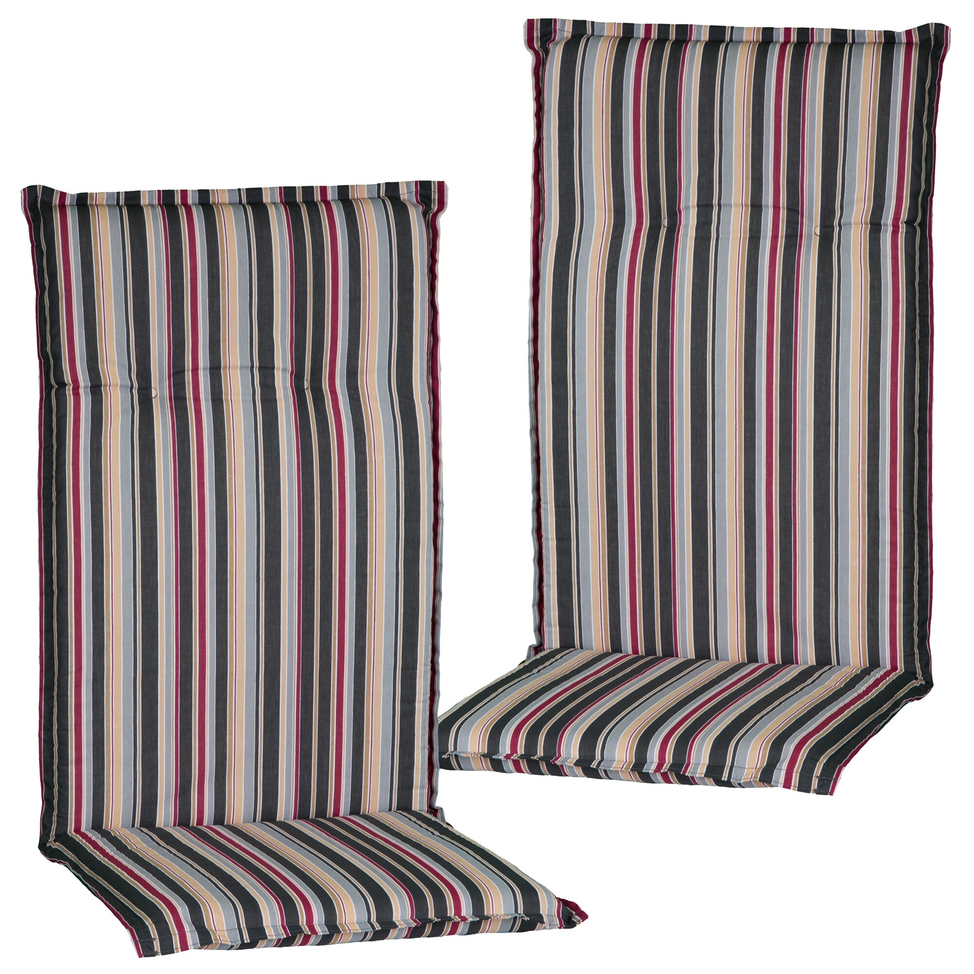 NYVI Gartenstuhl-Auflage Barcelona &ndash; Hochlehnerauflage f&uuml;r Gartenst&uuml;hle Dessin:Narrow Stripes;Anzahl:2er Set - Bild 1
