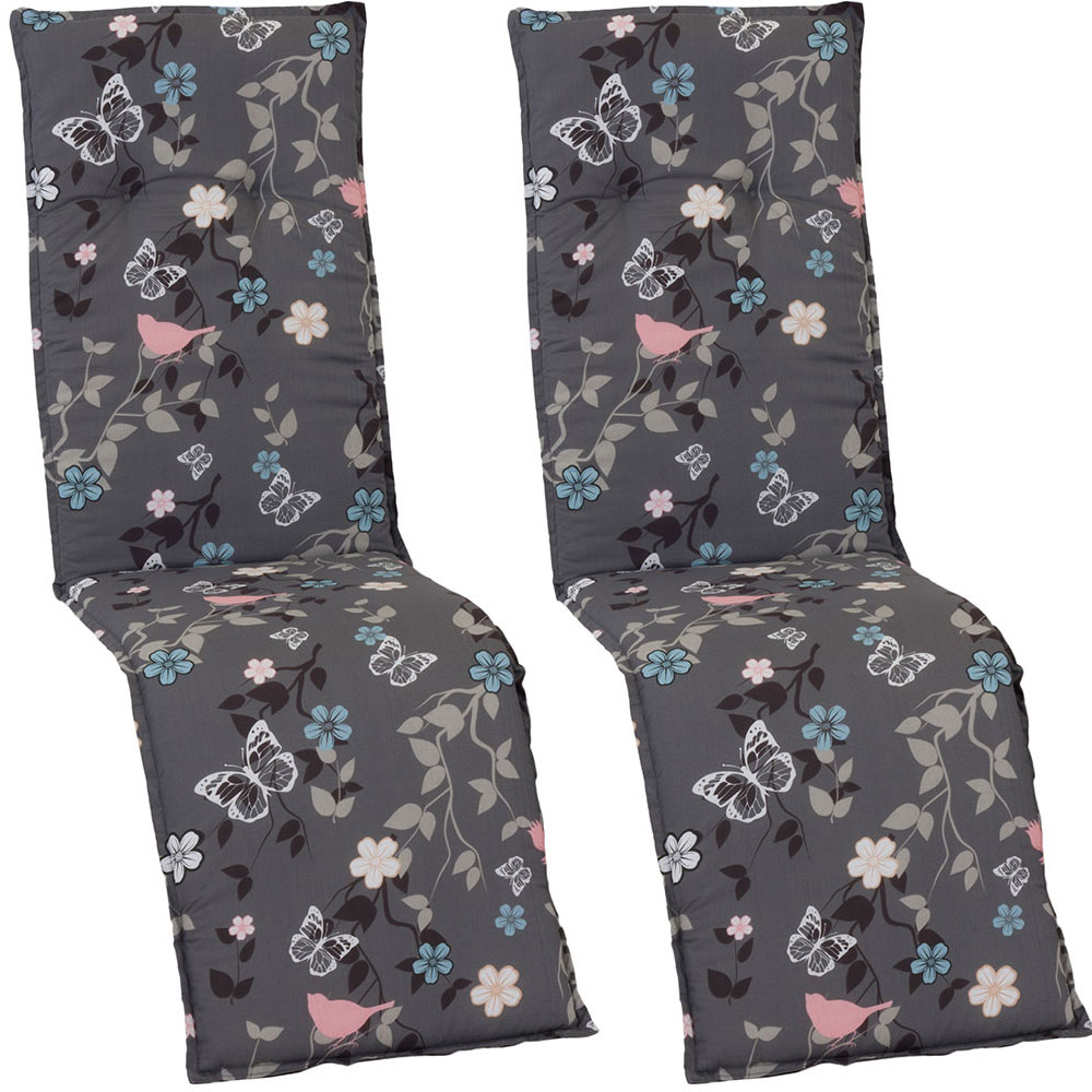 NYVI Auflage f&uuml;r Relaxliegen Barcelona 2er Set 171x50x6cm &ndash; Liegenauflage mit Komfortschaumkern und Bezug &ndash; Sitzpolster f&uuml;r Gartenliegen Dessin:Vintage Flower - Bild 1