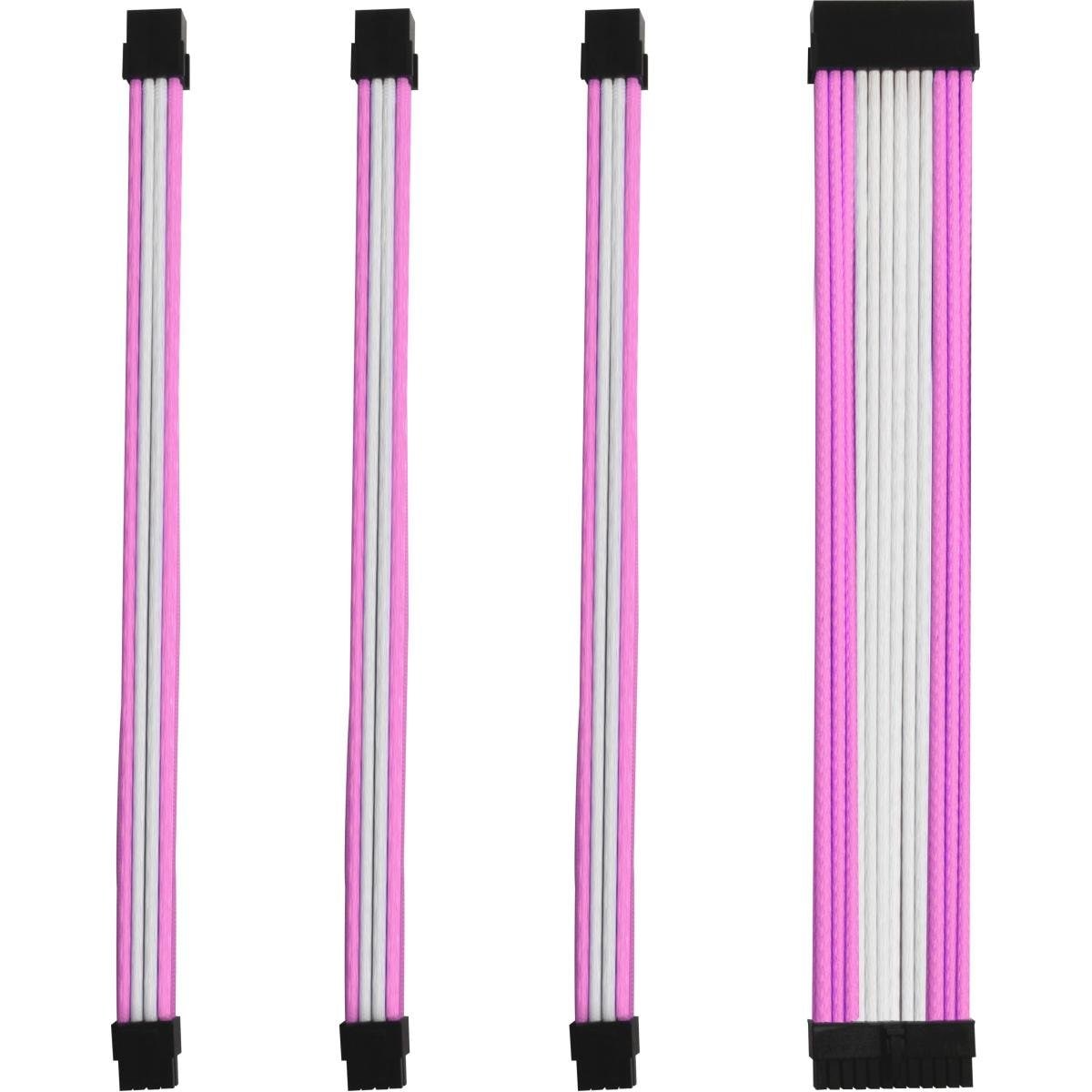 Kabel-Sleeve-Set - Pink/Wei&szlig; - ONE GAMING - Bild 1