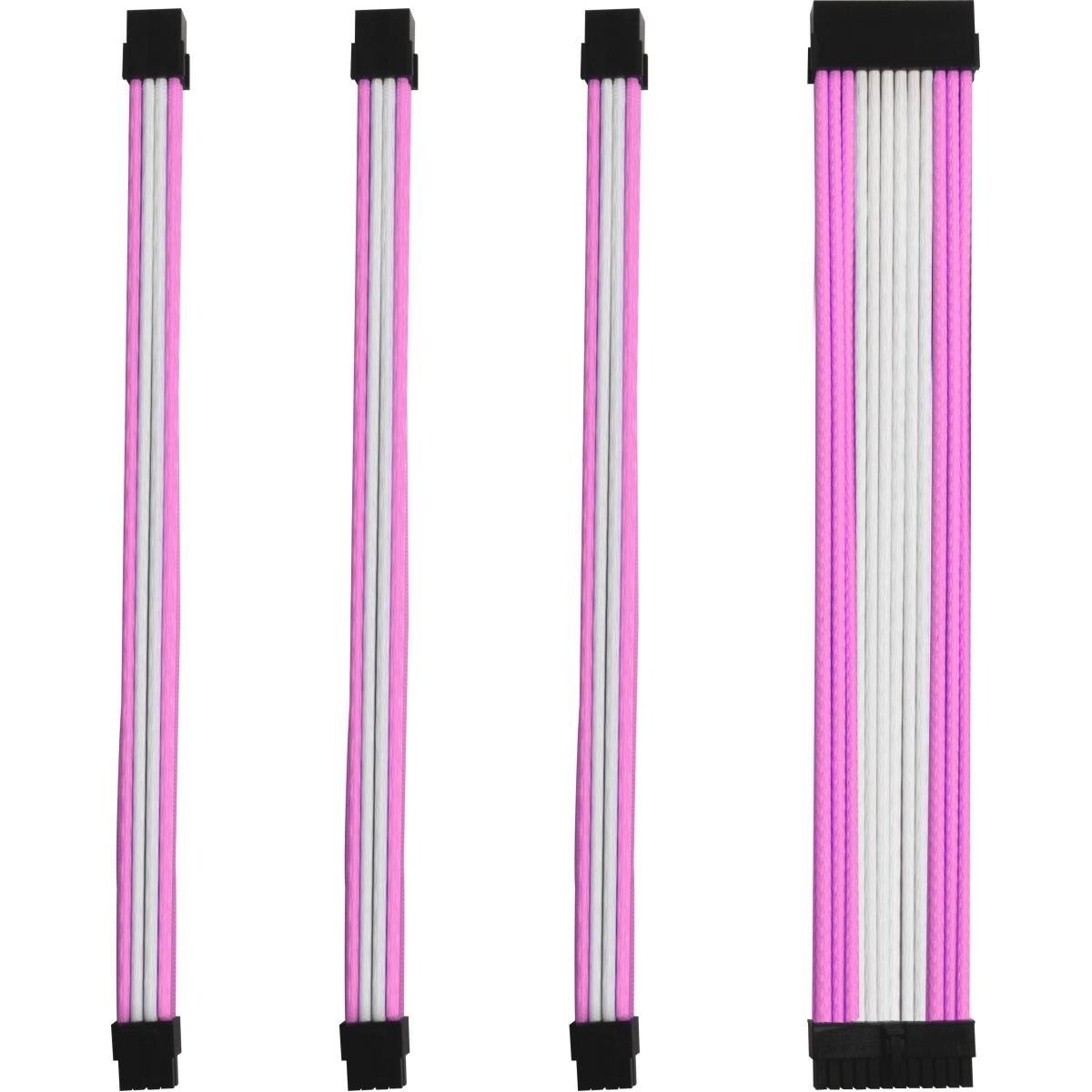 Kabel-Sleeve-Set – Pink/Weiß – ONE GAMING | 04049998681040