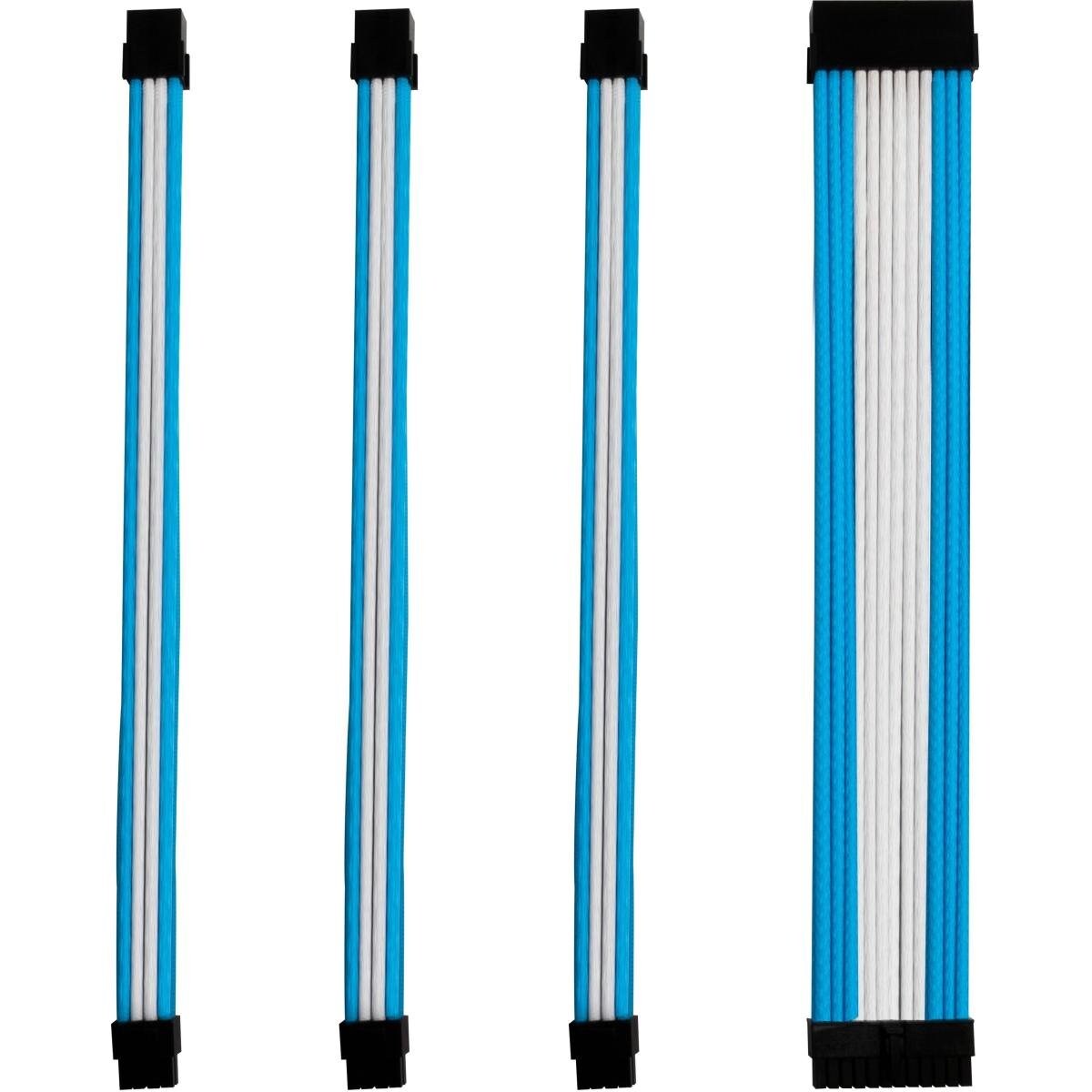 Kabel-Sleeve-Set – Blau / Weiß – ONE GAMING | 04049998672413